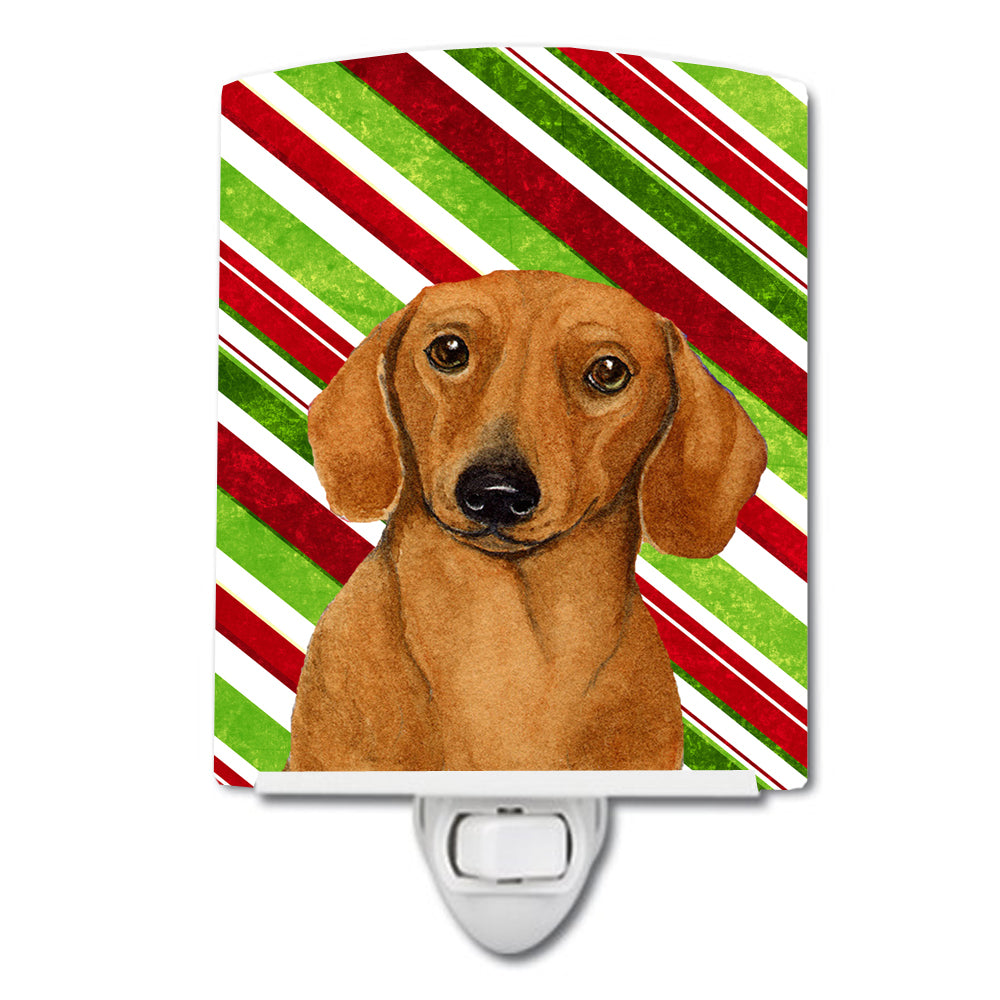 Dachshund Candy Cane Holiday Christmas Ceramic Night Light LH9222CNL - the-store.com