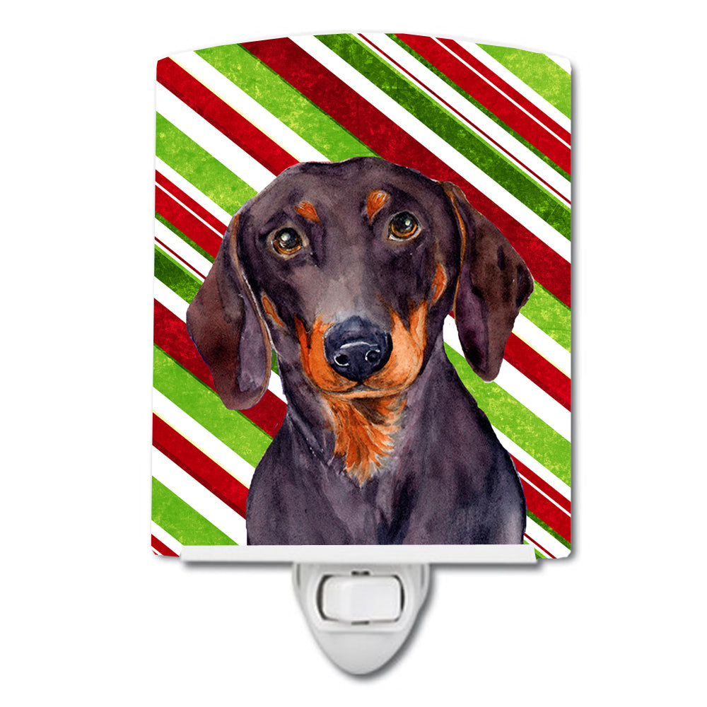 Dachshund Candy Cane Holiday Christmas Ceramic Night Light LH9223CNL - the-store.com