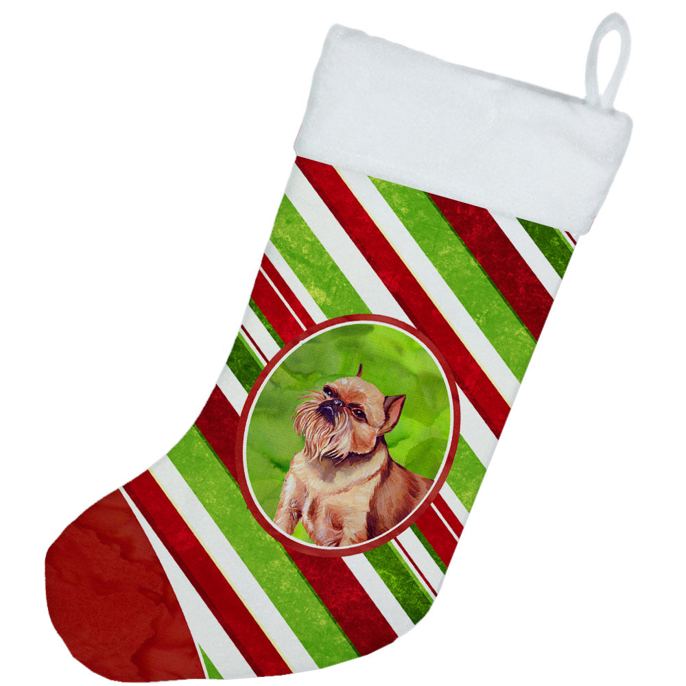 Brussels Griffon Candy Cane Holiday Christmas Christmas Stocking LH9224  the-store.com.