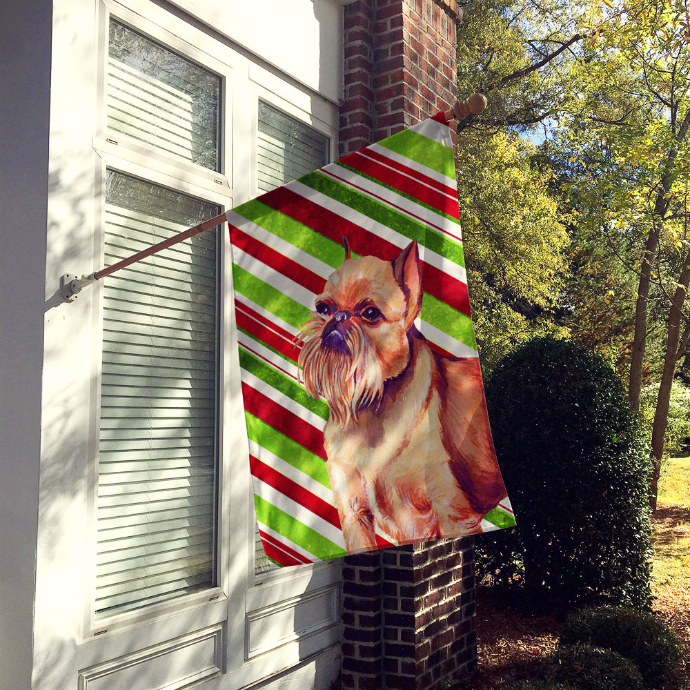 Brussels Griffon Candy Cane Holiday Christmas  Flag Canvas House Size  the-store.com.