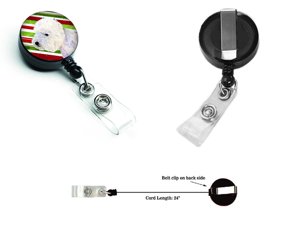 Westie Candy Cane Holiday Christmas Retractable Badge Reel LH9225BR  the-store.com.