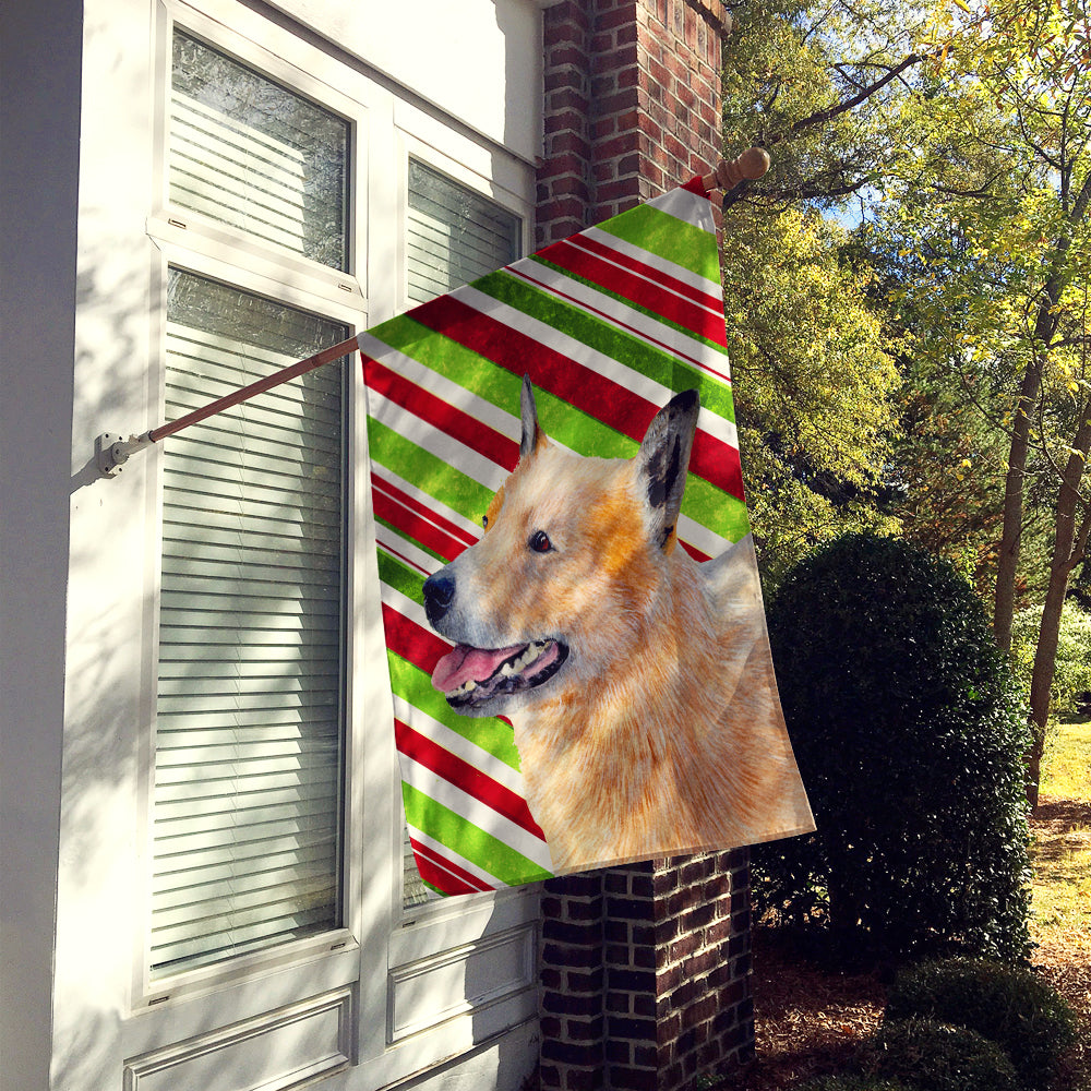 Australian Cattle Dog Candy Cane Holiday Christmas  Flag Canvas House Size  the-store.com.