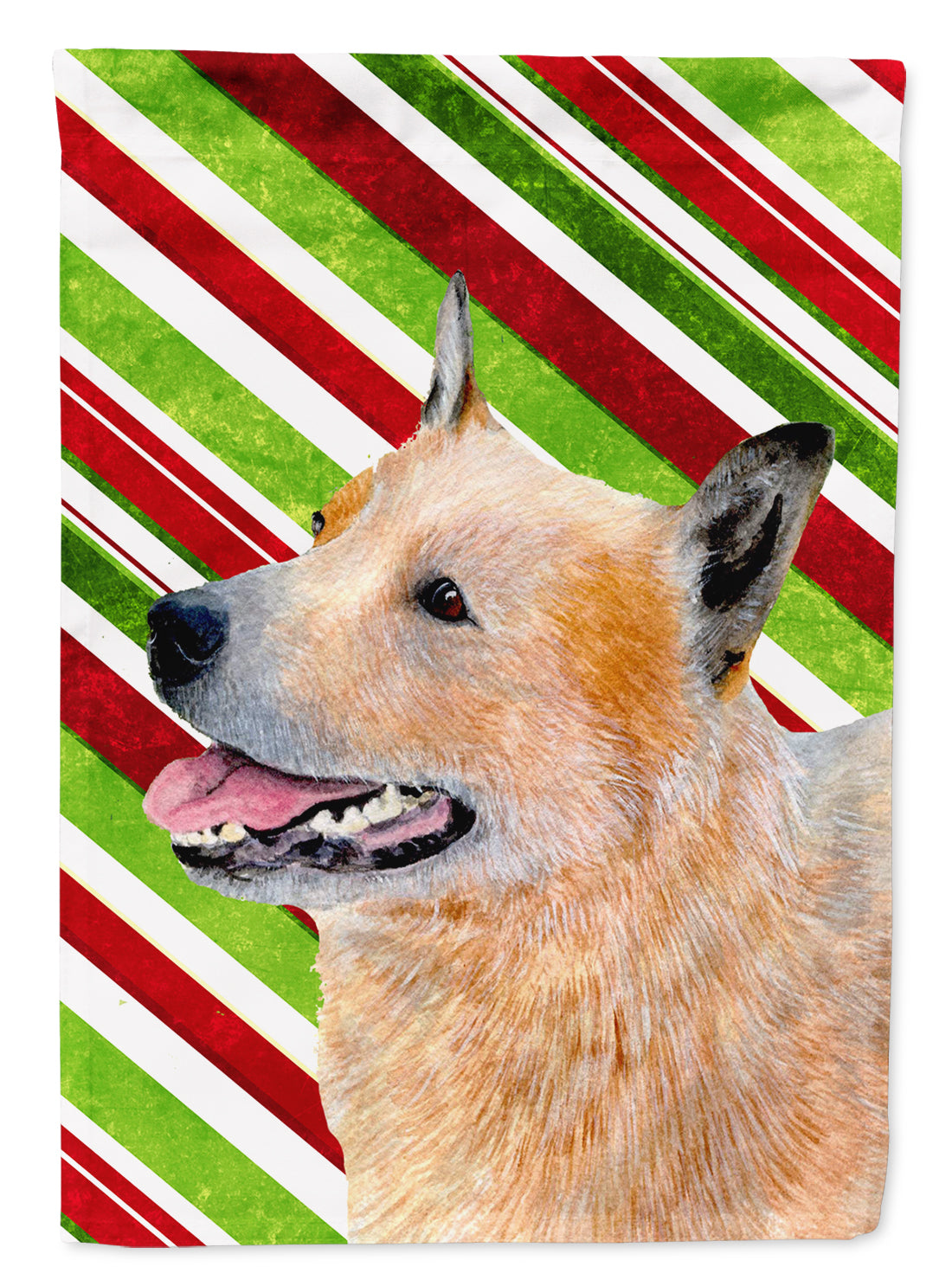 Australian Cattle Dog Candy Cane Holiday Christmas  Flag Garden Size.