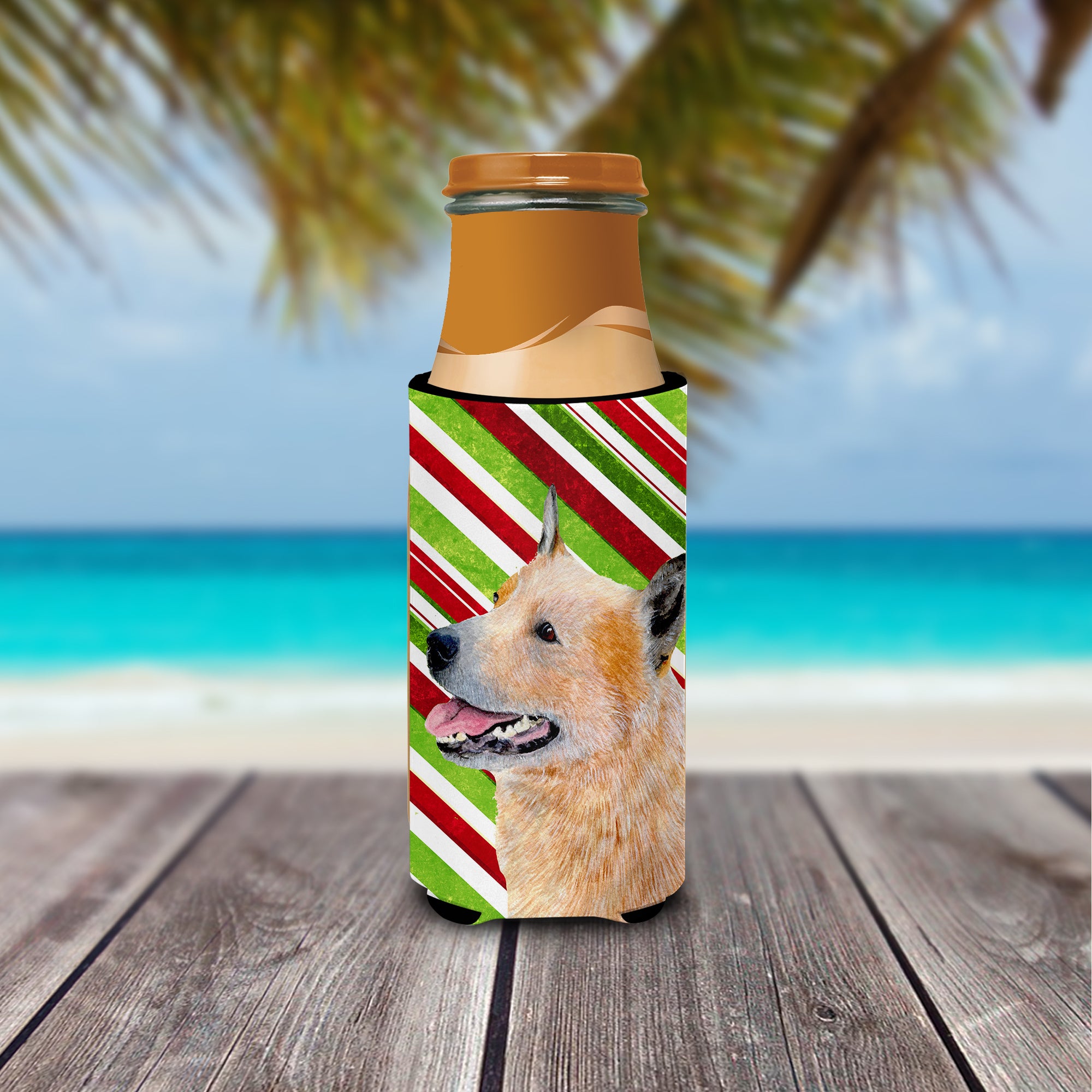 Australian Cattle Dog Candy Cane Holiday Christmas Ultra Beverage Insulators for slim cans LH9227MUK.