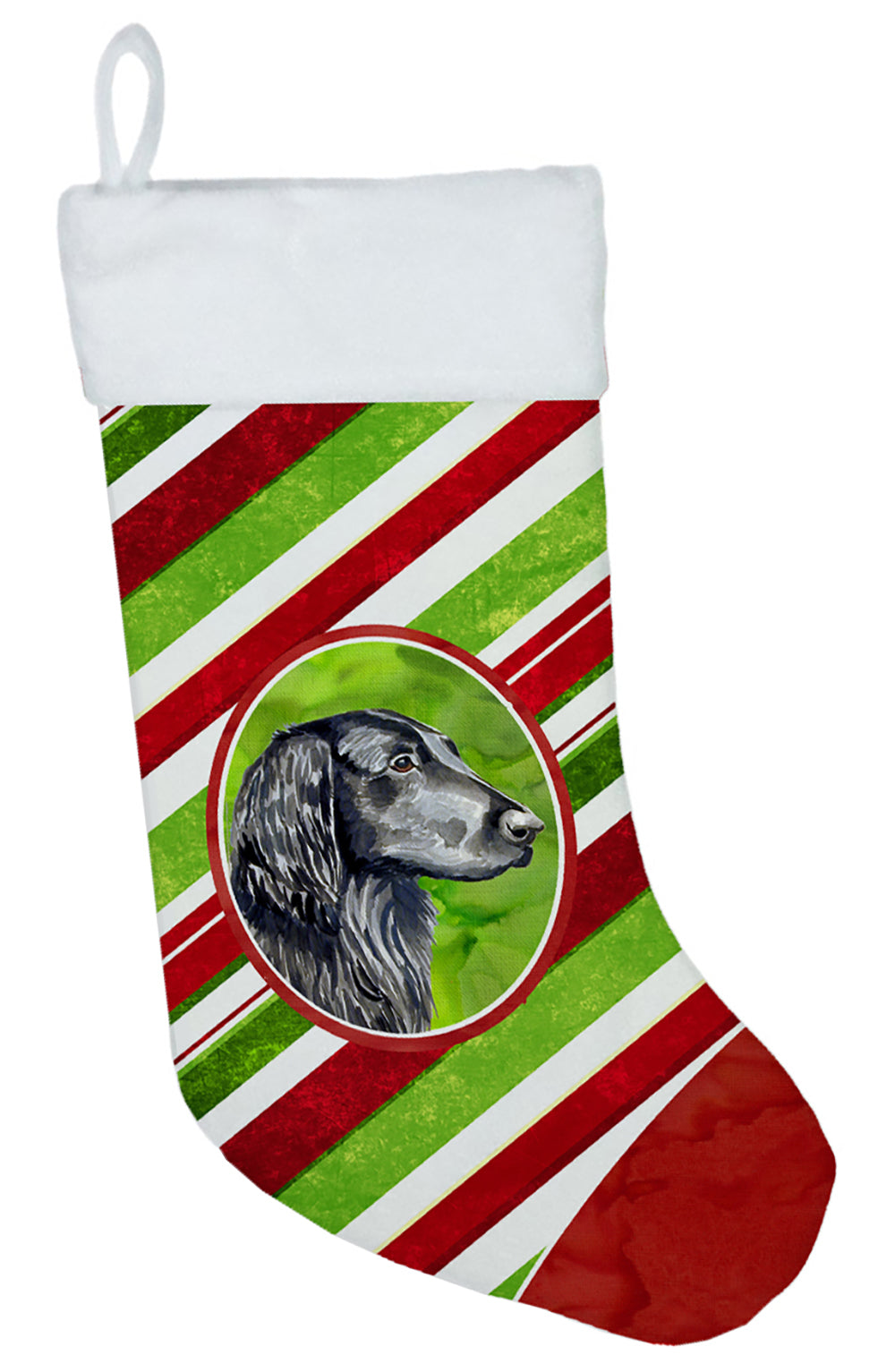 Flat Coated Retriever Candy Cane Holiday Christmas Christmas Stocking LH9231  the-store.com.