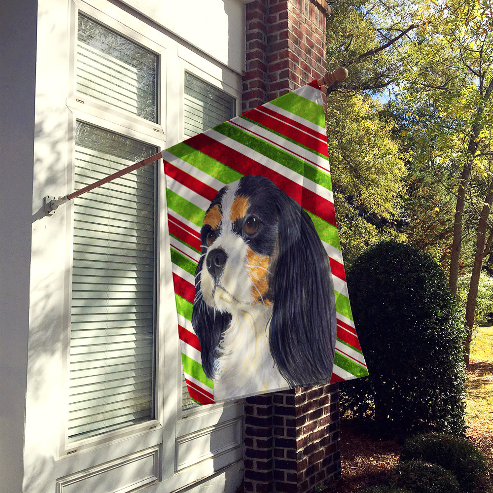 Cavalier Spaniel Candy Cane Holiday Christmas  Flag Canvas House Size  the-store.com.