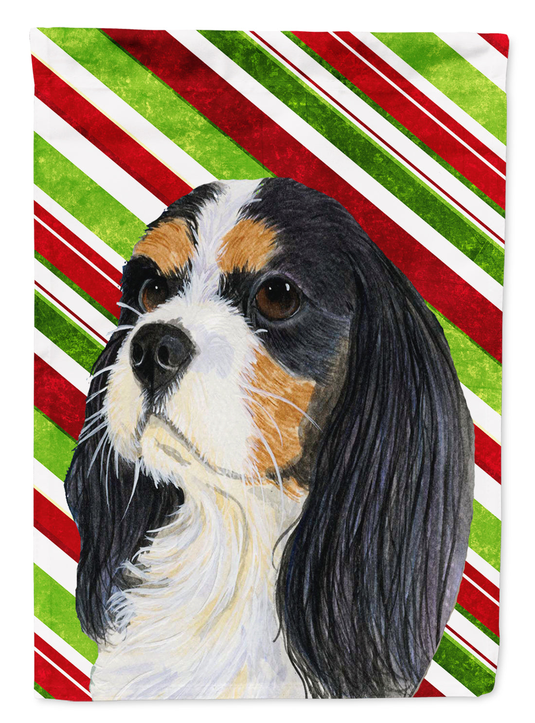 Cavalier Spaniel Candy Cane Holiday Christmas  Flag Canvas House Size  the-store.com.