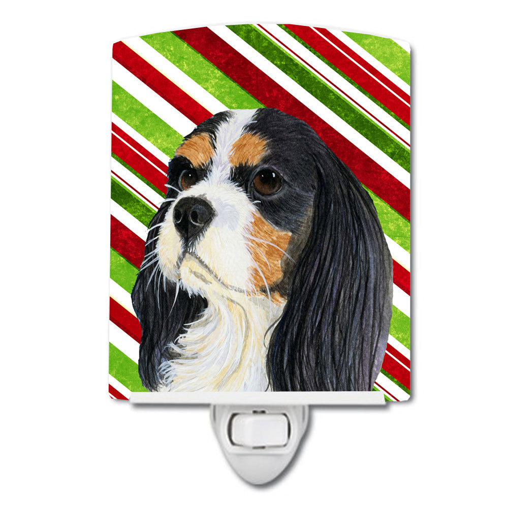 Cavalier Spaniel Candy Cane Holiday Christmas Ceramic Night Light LH9234CNL - the-store.com