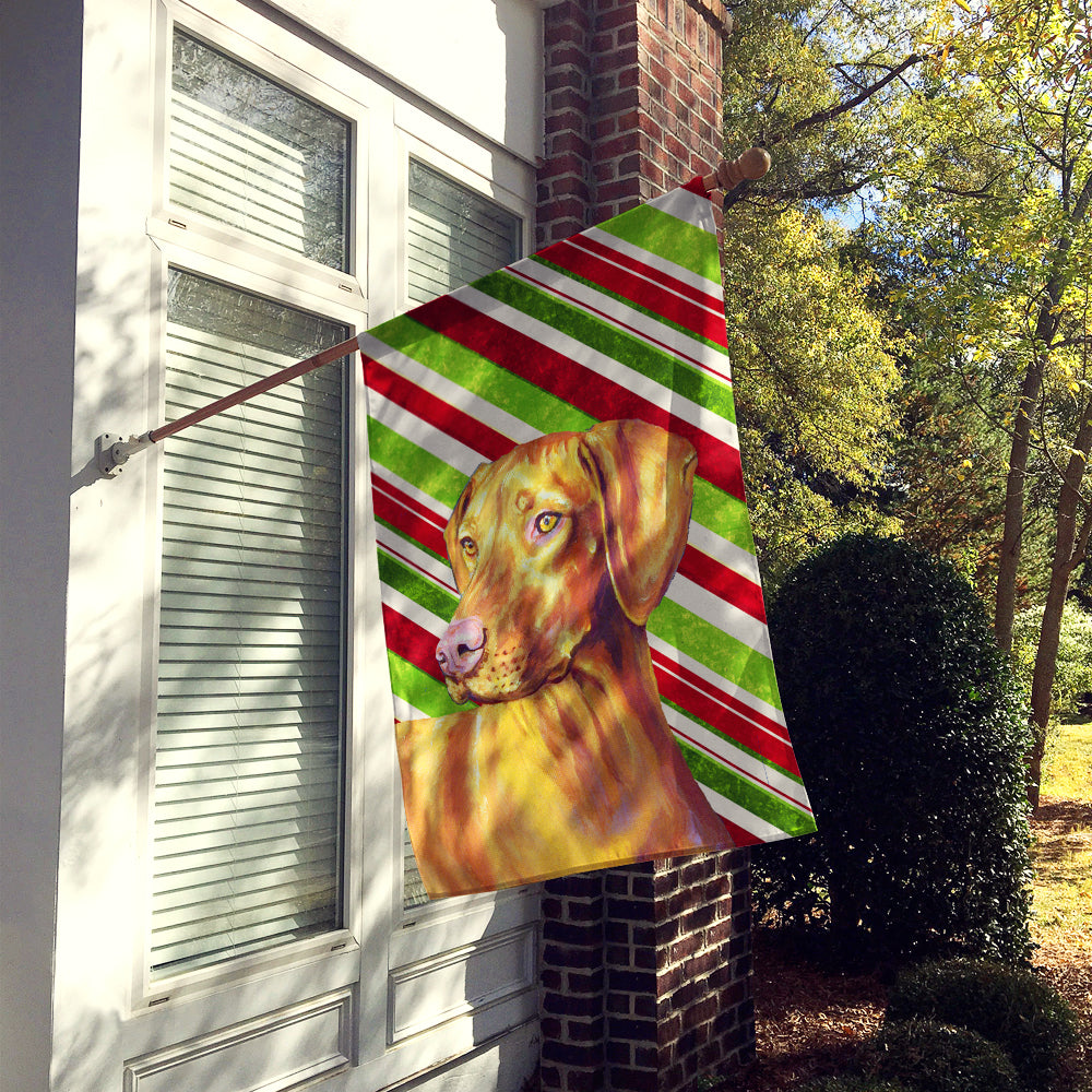 Vizsla Candy Cane Holiday Christmas  Flag Canvas House Size  the-store.com.