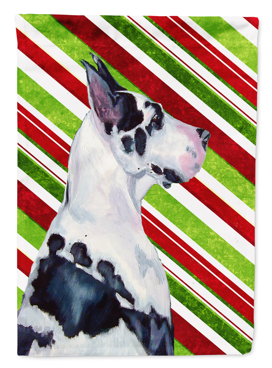 Great Dane Candy Cane Holiday Christmas  Flag Canvas House Size  the-store.com.