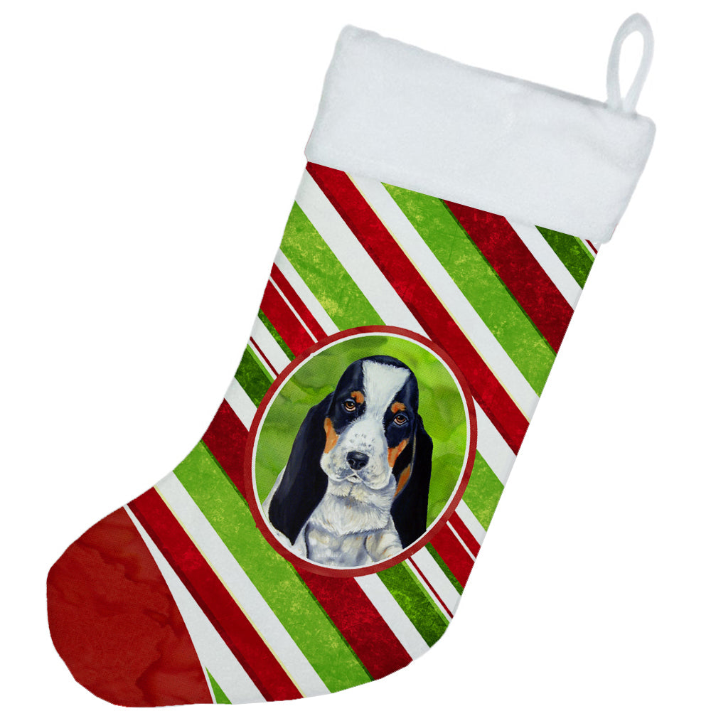 Basset Hound Candy Cane Holiday Christmas Christmas Stocking LH9239  the-store.com.