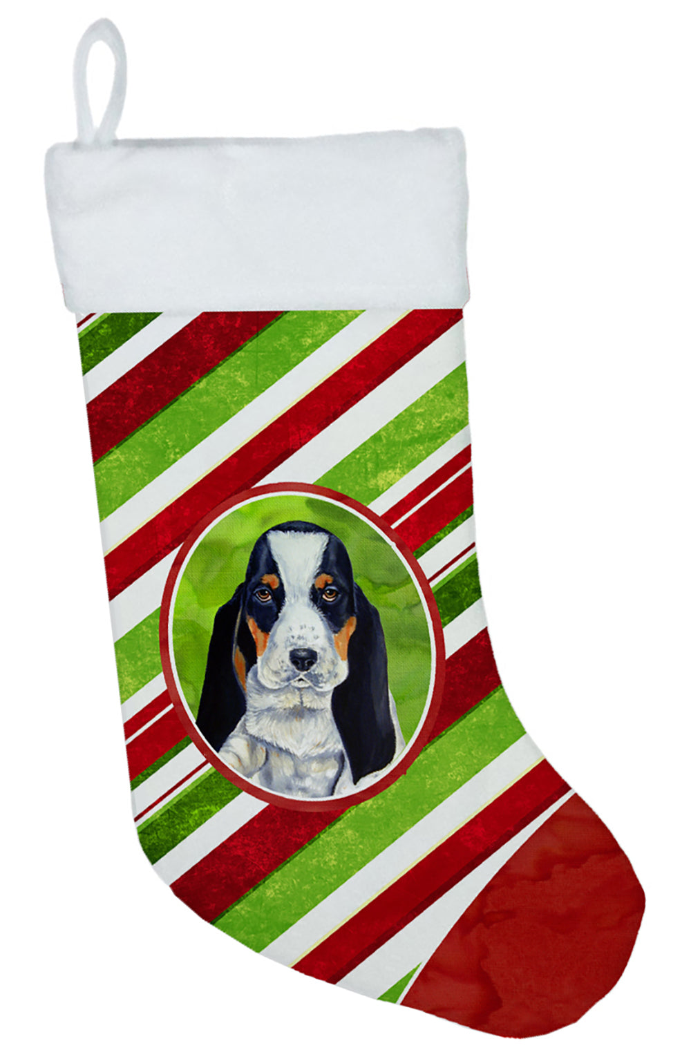 Basset Hound Candy Cane Holiday Christmas Christmas Stocking LH9239  the-store.com.