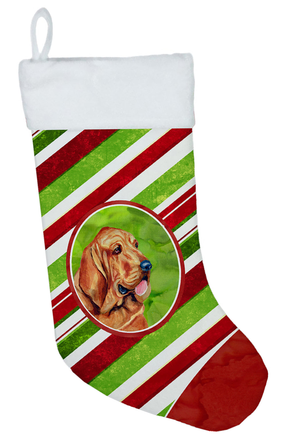 Bloodhound Candy Cane Holiday Christmas Christmas Stocking LH9241  the-store.com.