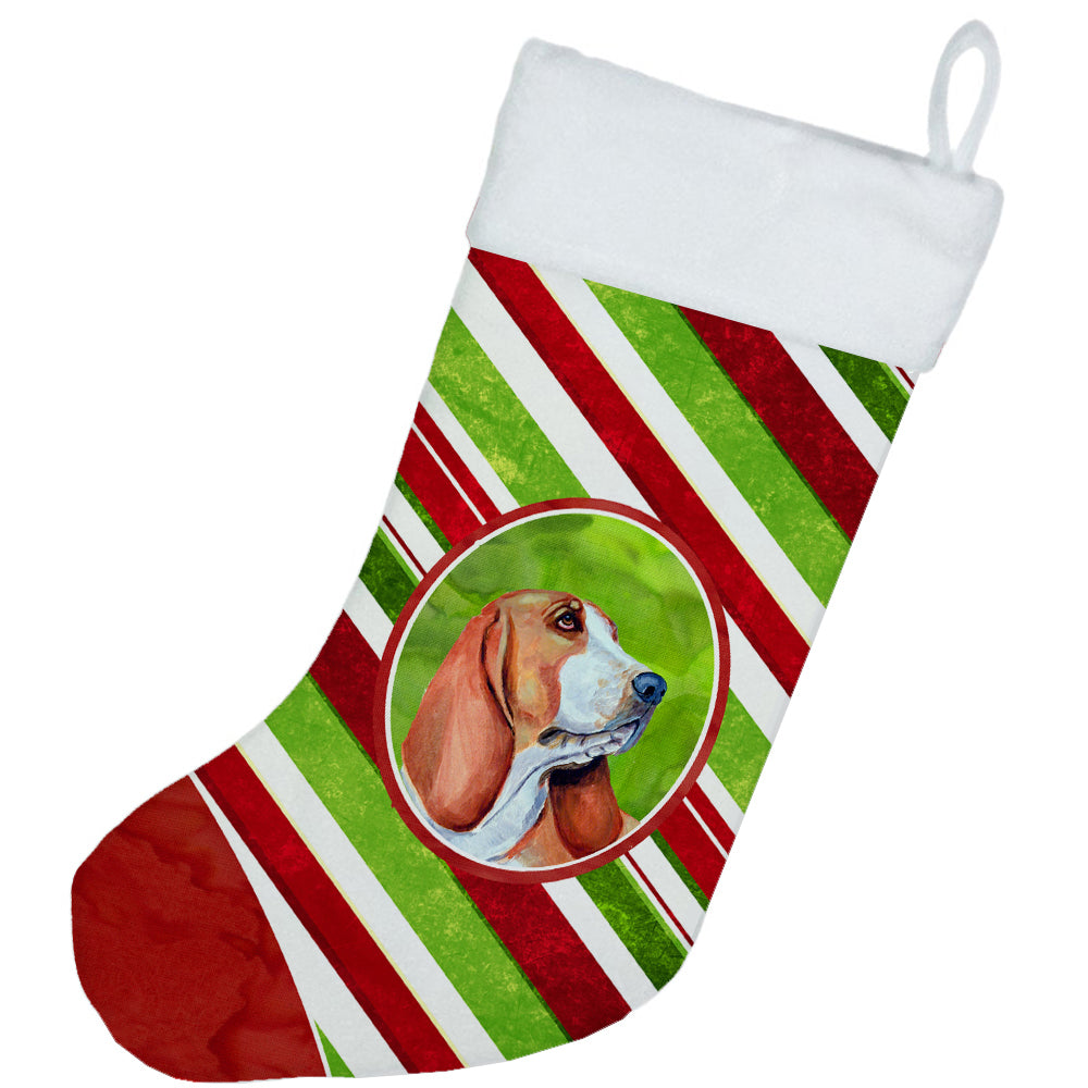 Basset Hound Candy Cane Holiday Christmas Christmas Stocking LH9242  the-store.com.