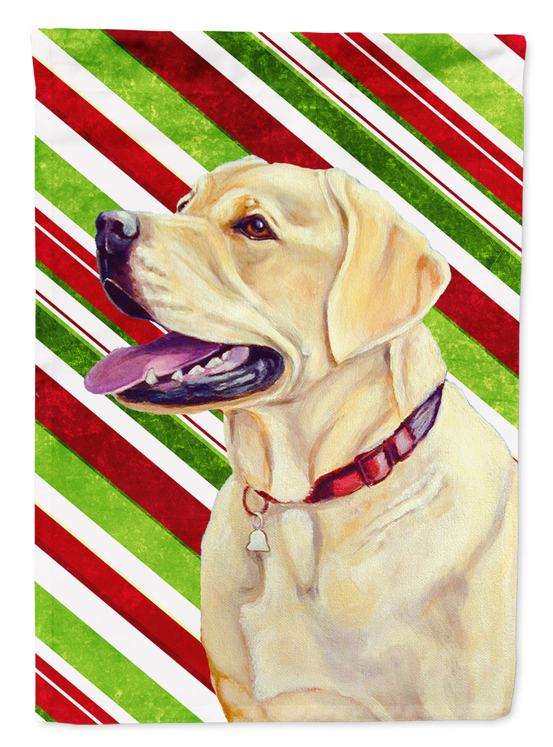 Labrador Candy Cane Holiday Christmas  Flag Garden Size.