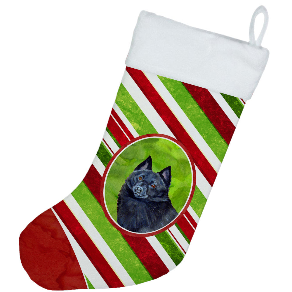 Schipperke Candy Cane Holiday Christmas Christmas Stocking LH9249  the-store.com.