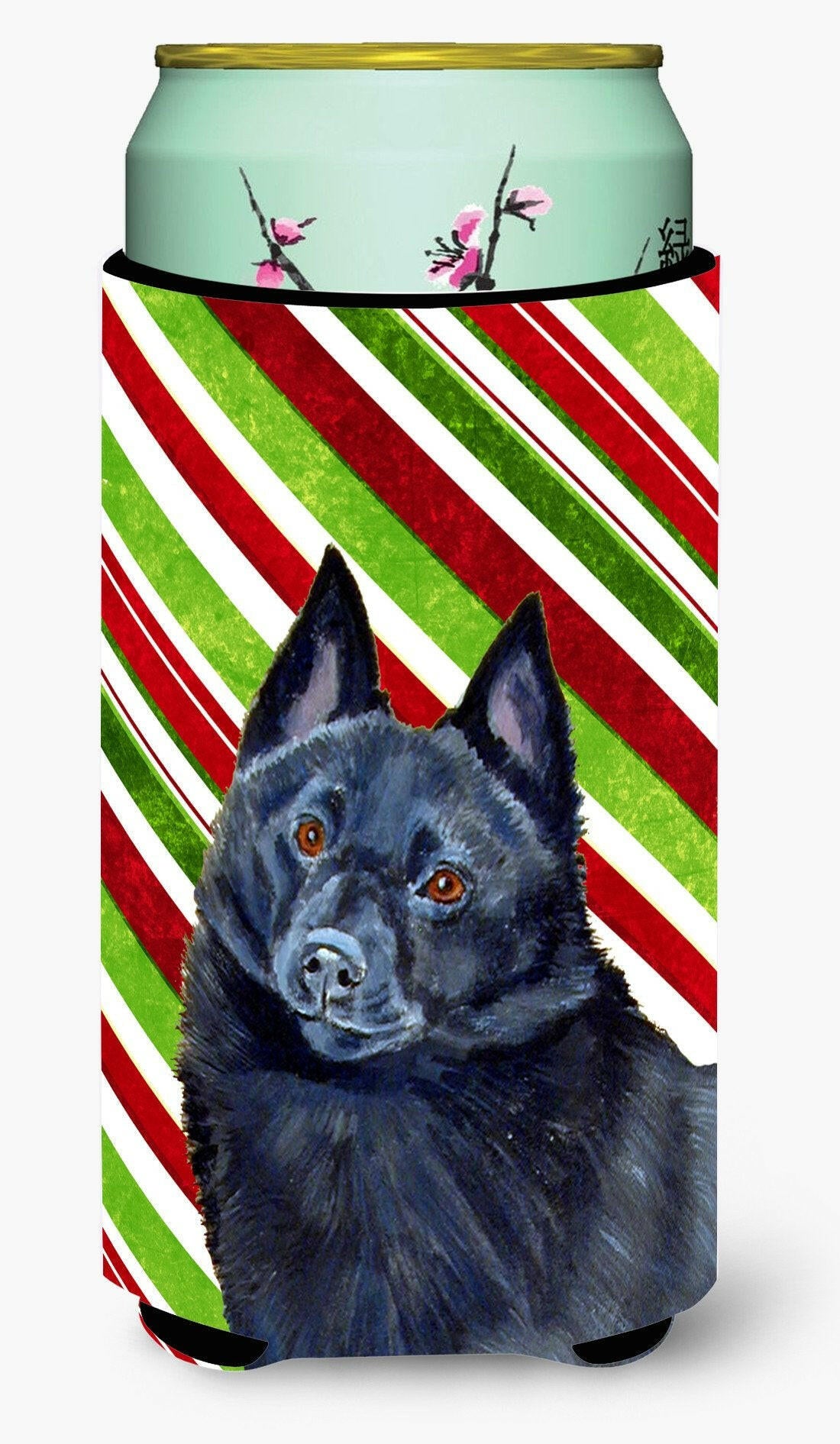 Schipperke Candy Cane Holiday Christmas  Tall Boy Beverage Insulator Beverage Insulator Hugger by Caroline's Treasures