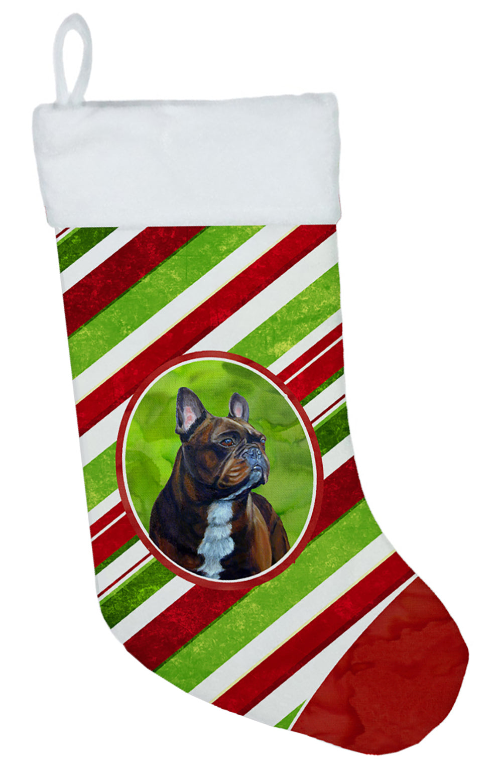 French Bulldog Candy Cane Holiday Christmas Christmas Stocking LH9250  the-store.com.