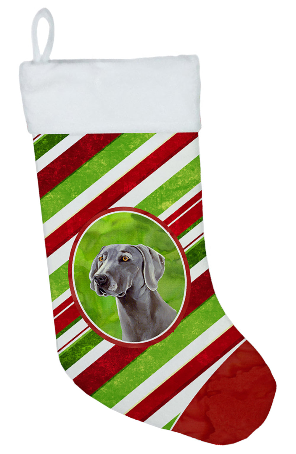 Weimaraner Candy Cane Holiday Christmas Christmas Stocking LH9251  the-store.com.