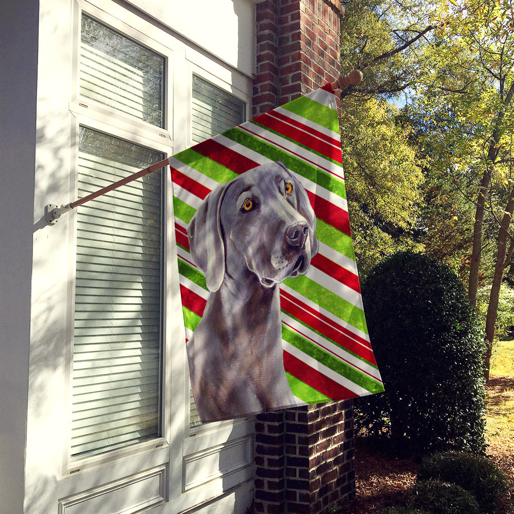 Weimaraner Candy Cane Holiday Christmas  Flag Canvas House Size  the-store.com.