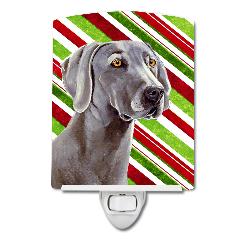 Weimaraner Candy Cane Holiday Christmas Ceramic Night Light LH9251CNL - the-store.com