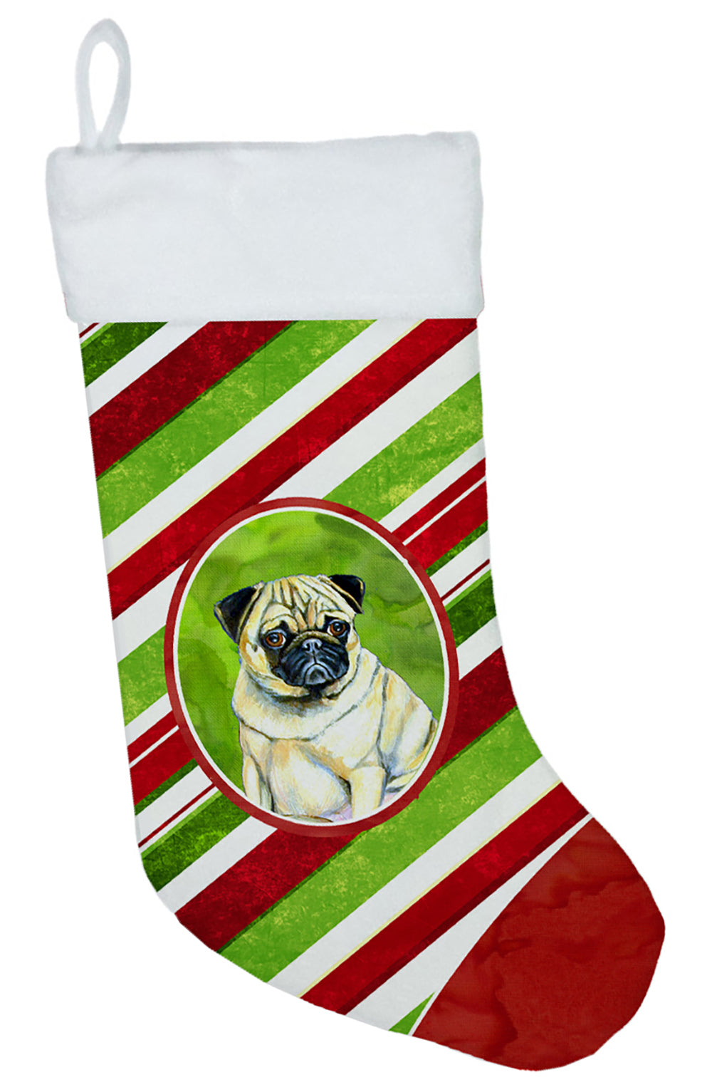 Pug Candy Cane Holiday Christmas Christmas Stocking LH9252  the-store.com.