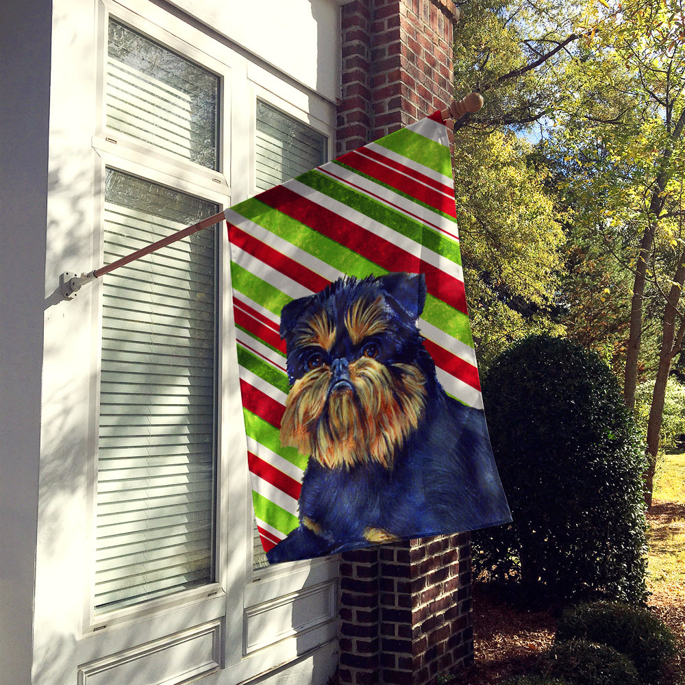 Brussels Griffon Candy Cane Holiday Christmas  Flag Canvas House Size  the-store.com.