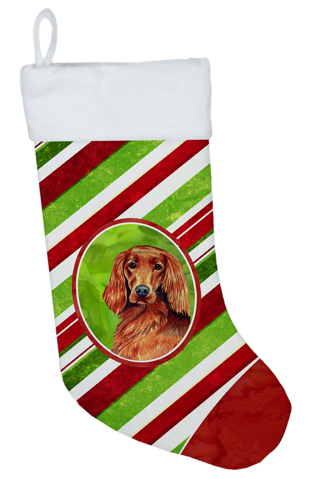 Irish Setter Candy Cane Holiday Christmas Christmas Stocking LH9254  the-store.com.