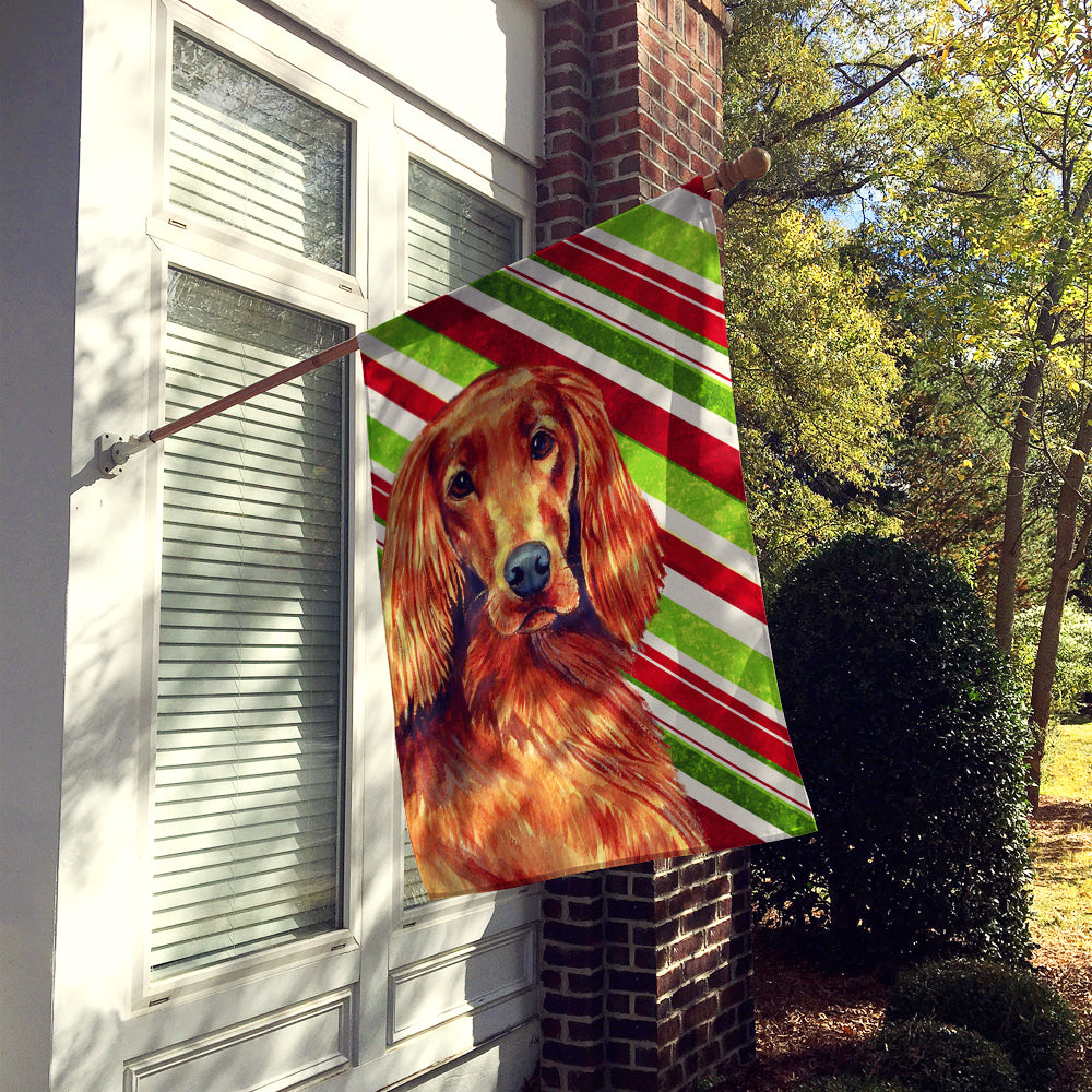 Irish Setter Candy Cane Holiday Christmas  Flag Canvas House Size  the-store.com.