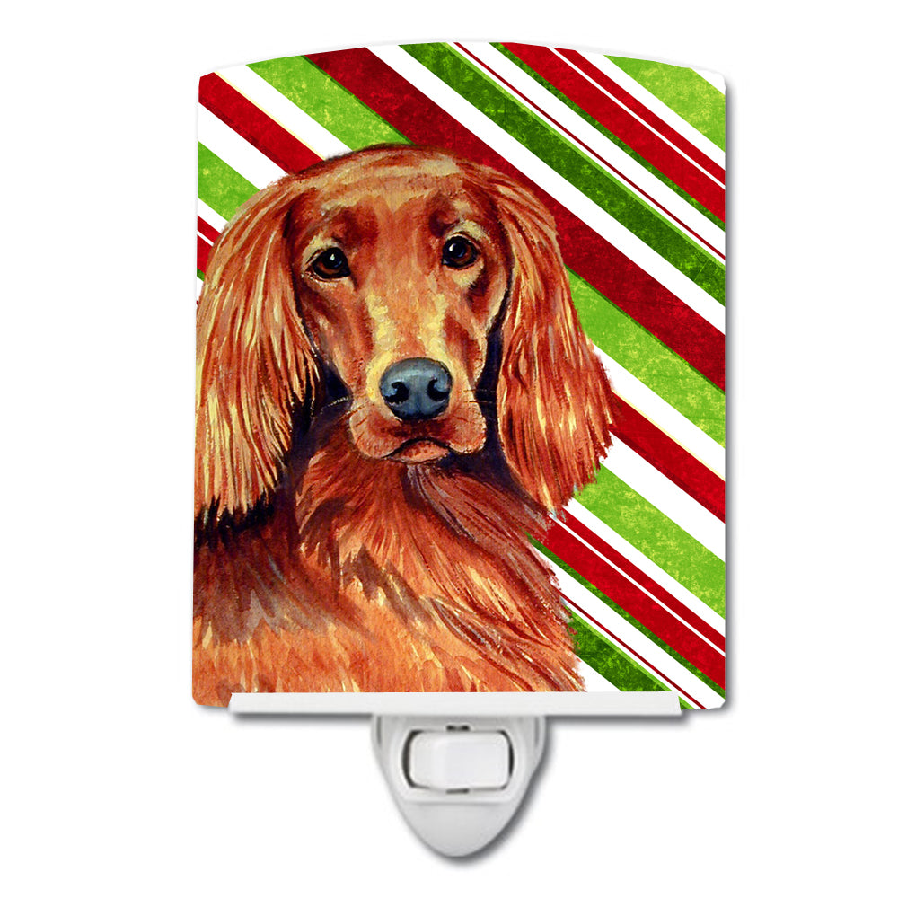 Irish Setter Candy Cane Holiday Christmas Ceramic Night Light LH9254CNL - the-store.com