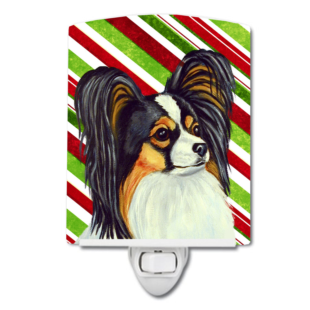 Papillon Candy Cane Holiday Christmas Ceramic Night Light LH9255CNL - the-store.com