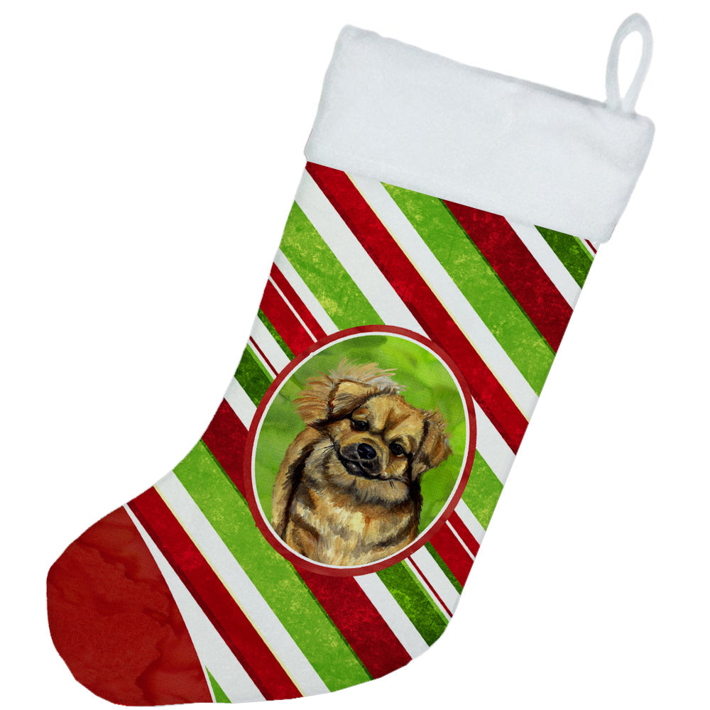 Tibetan Spaniel Candy Cane Holiday Christmas Christmas Stocking LH9259  the-store.com.