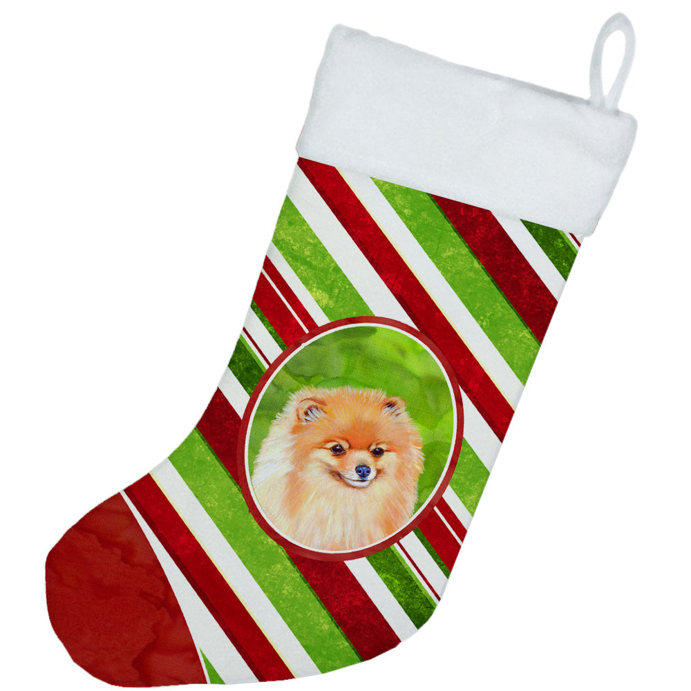 Pomeranian Candy Cane Holiday Christmas Christmas Stocking LH9260  the-store.com.