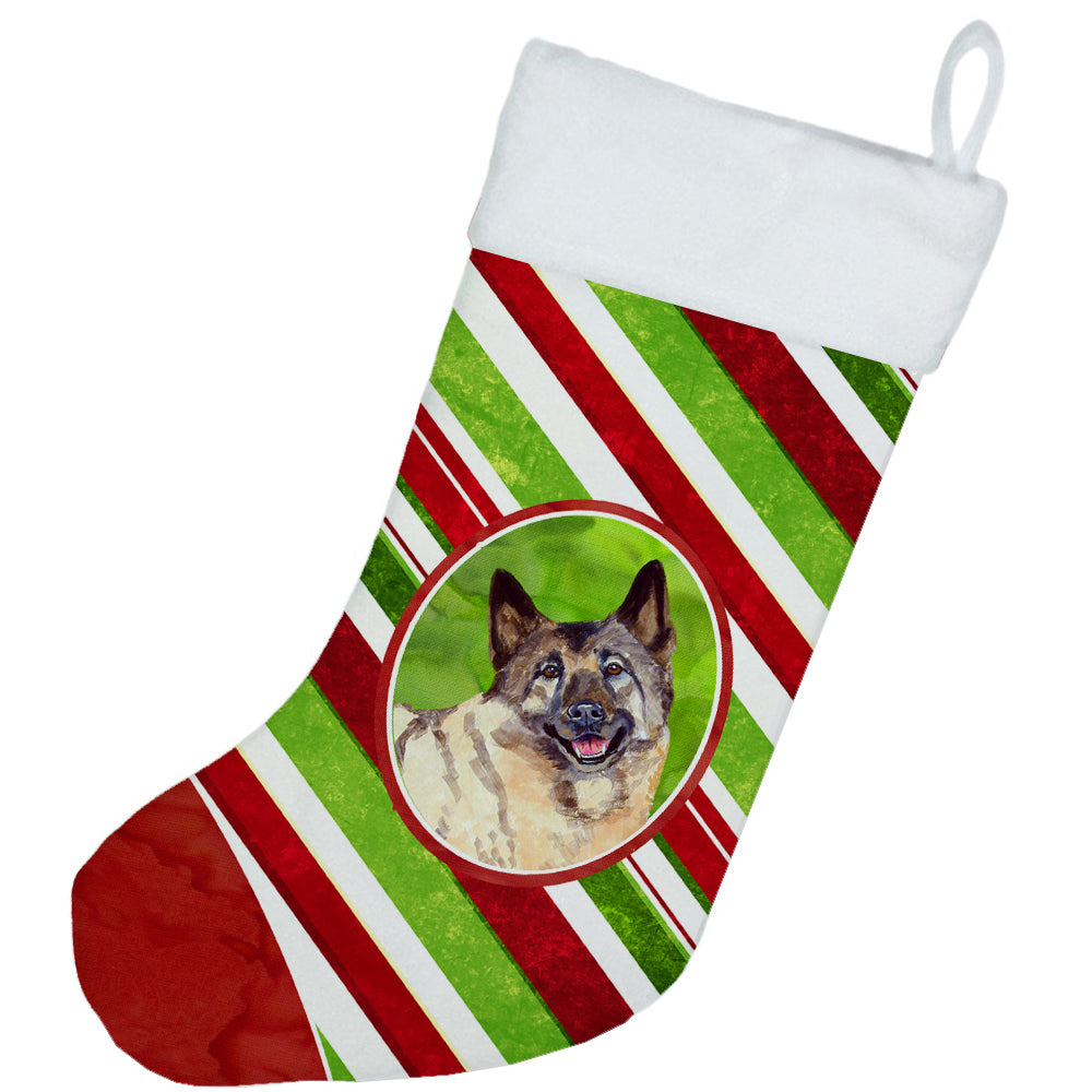 Norwegian Elkhound Candy Cane Holiday Christmas Christmas Stocking LH9263  the-store.com.