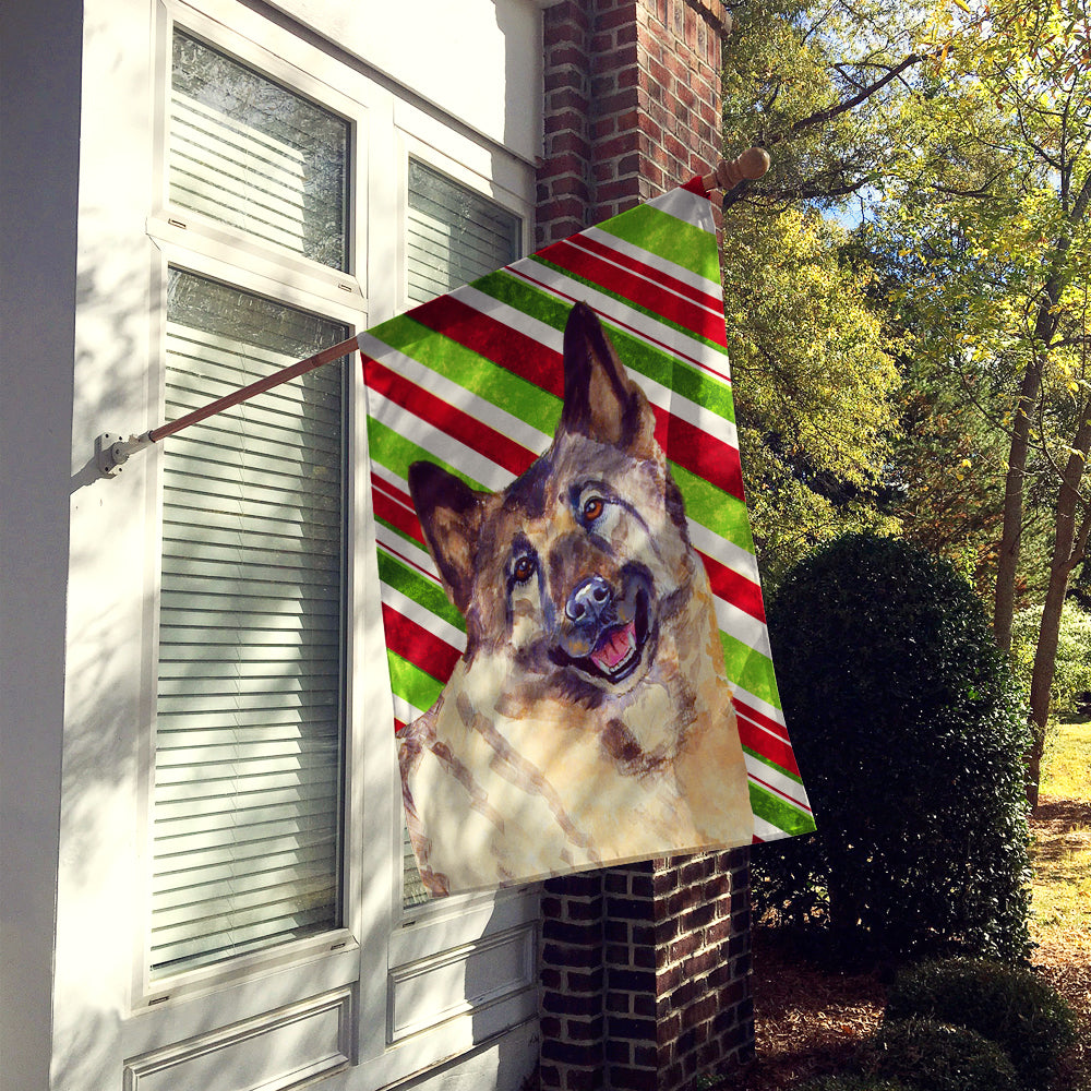 Norwegian Elkhound Candy Cane Holiday Christmas  Flag Canvas House Size  the-store.com.