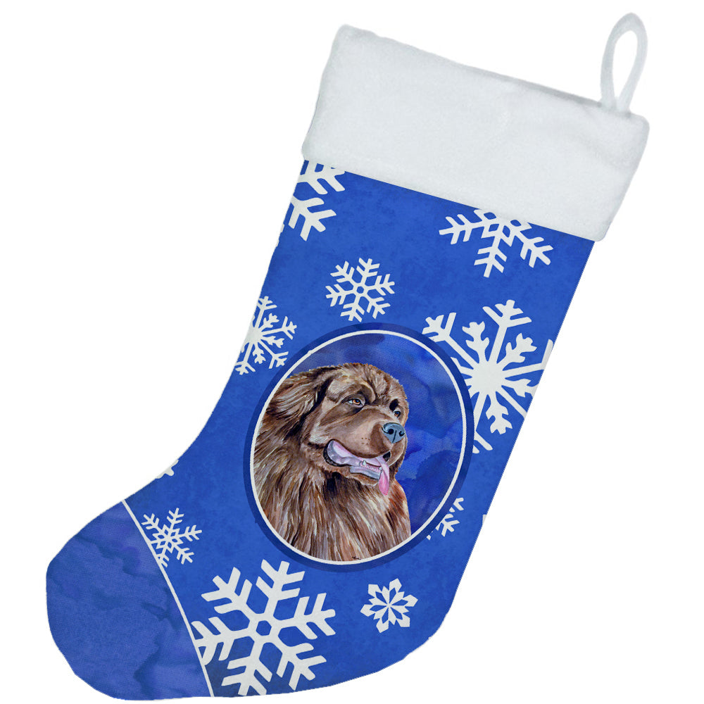 Newfoundland Winter Snowflakes Snowflakes Holiday Christmas  Stocking  the-store.com.