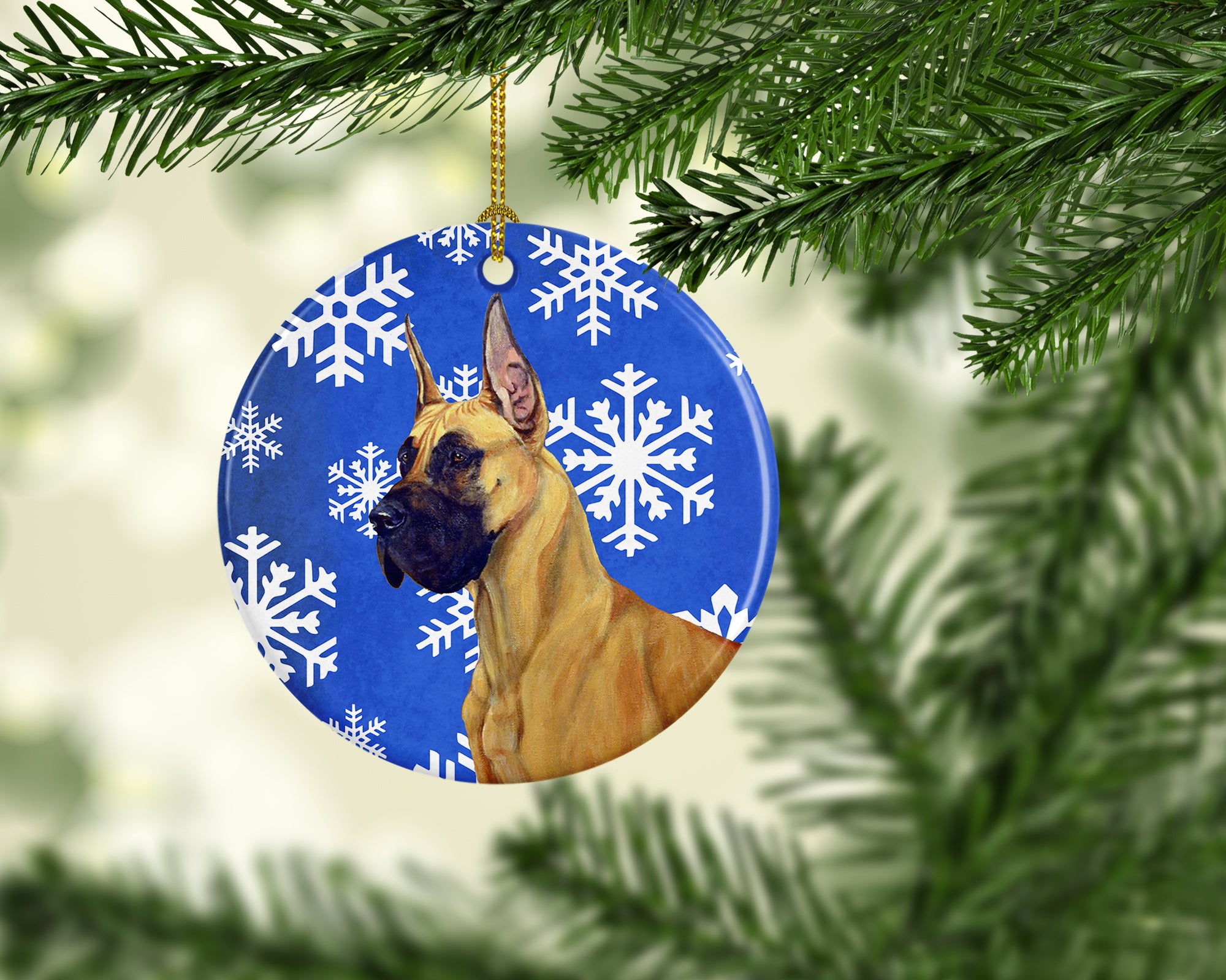 Great Dane Winter Snowflake Holiday Ceramic Ornament LH9265 - the-store.com