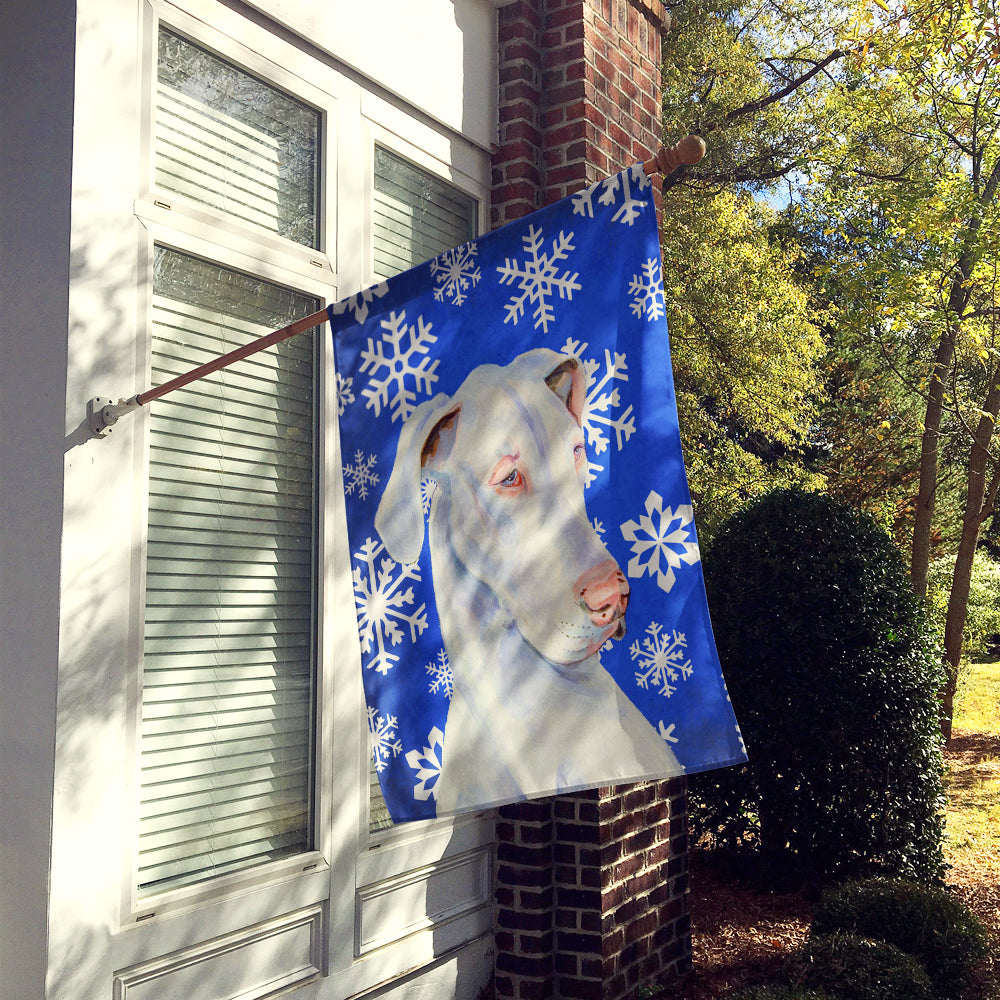 Great Dane Winter Snowflakes Holiday Flag Canvas House Size  the-store.com.