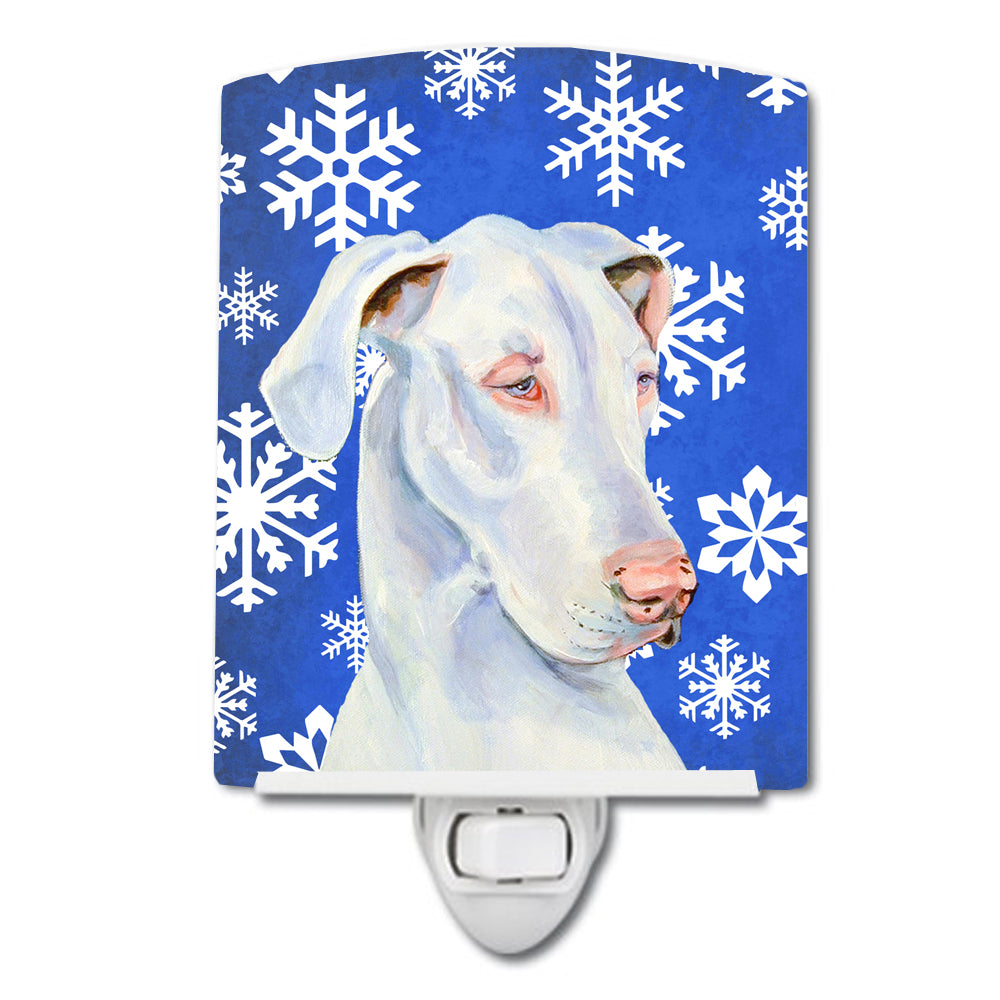 Great Dane Winter Snowflakes Holiday Ceramic Night Light LH9266CNL - the-store.com