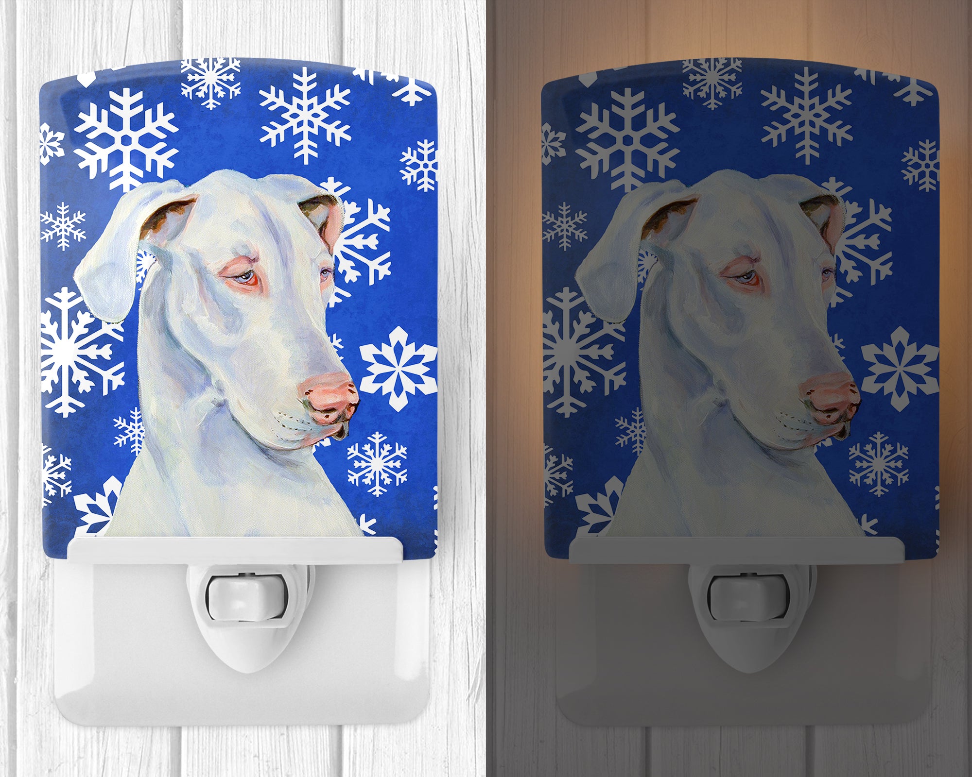 Great Dane Winter Snowflakes Holiday Ceramic Night Light LH9266CNL - the-store.com