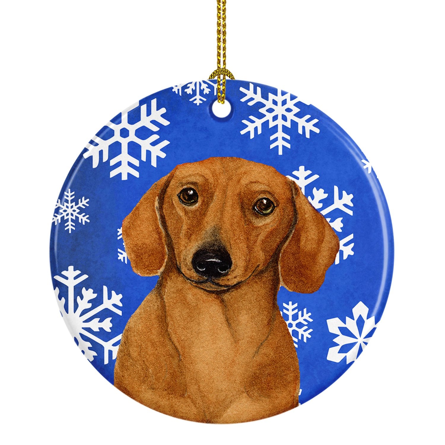 Dachshund Winter Snowflake Holiday Ceramic Ornament LH9267 by Caroline's Treasures