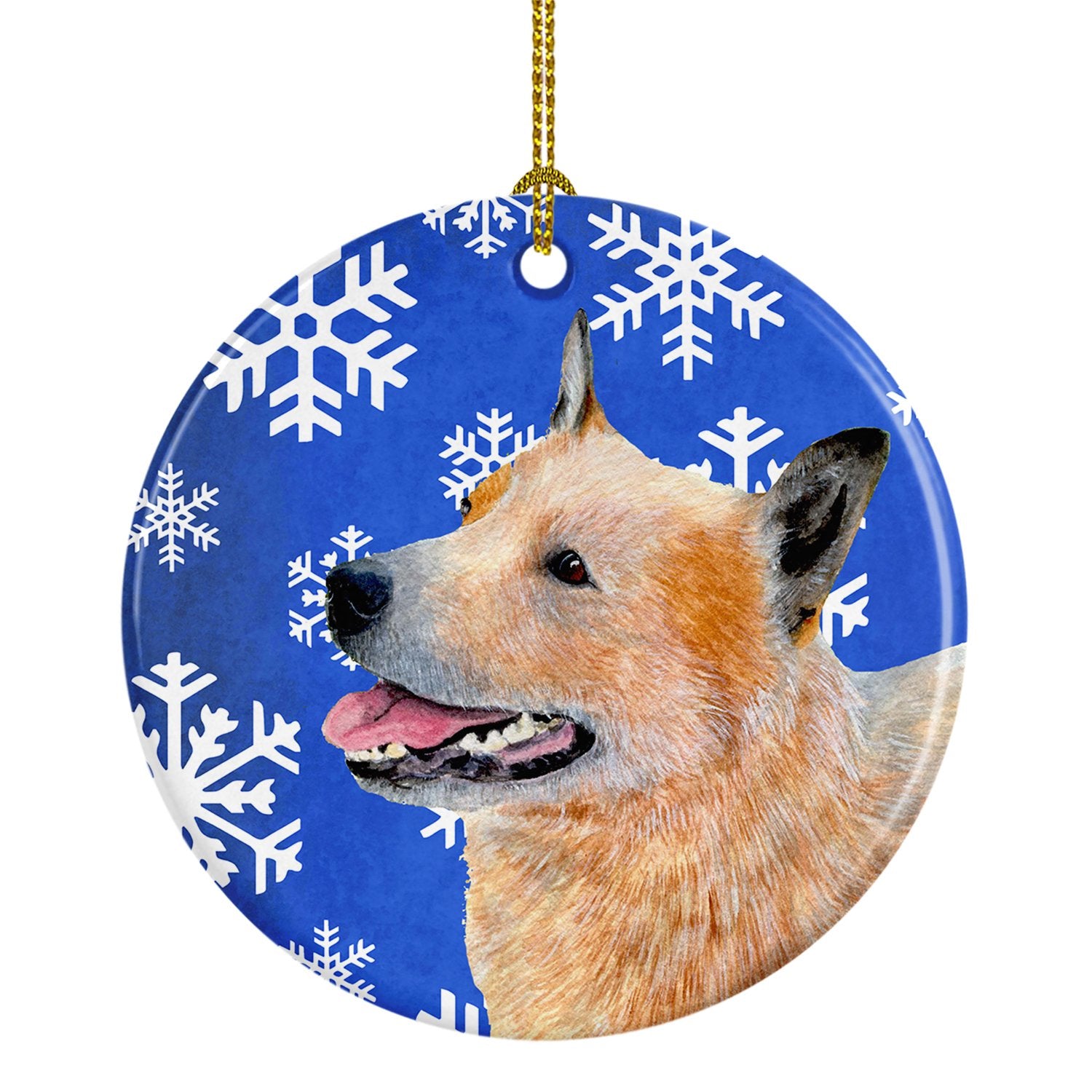 Australian Cattle Dog Winter Snowflake Holiday Ceramic Ornament LH9272 by Caroline's Treasures