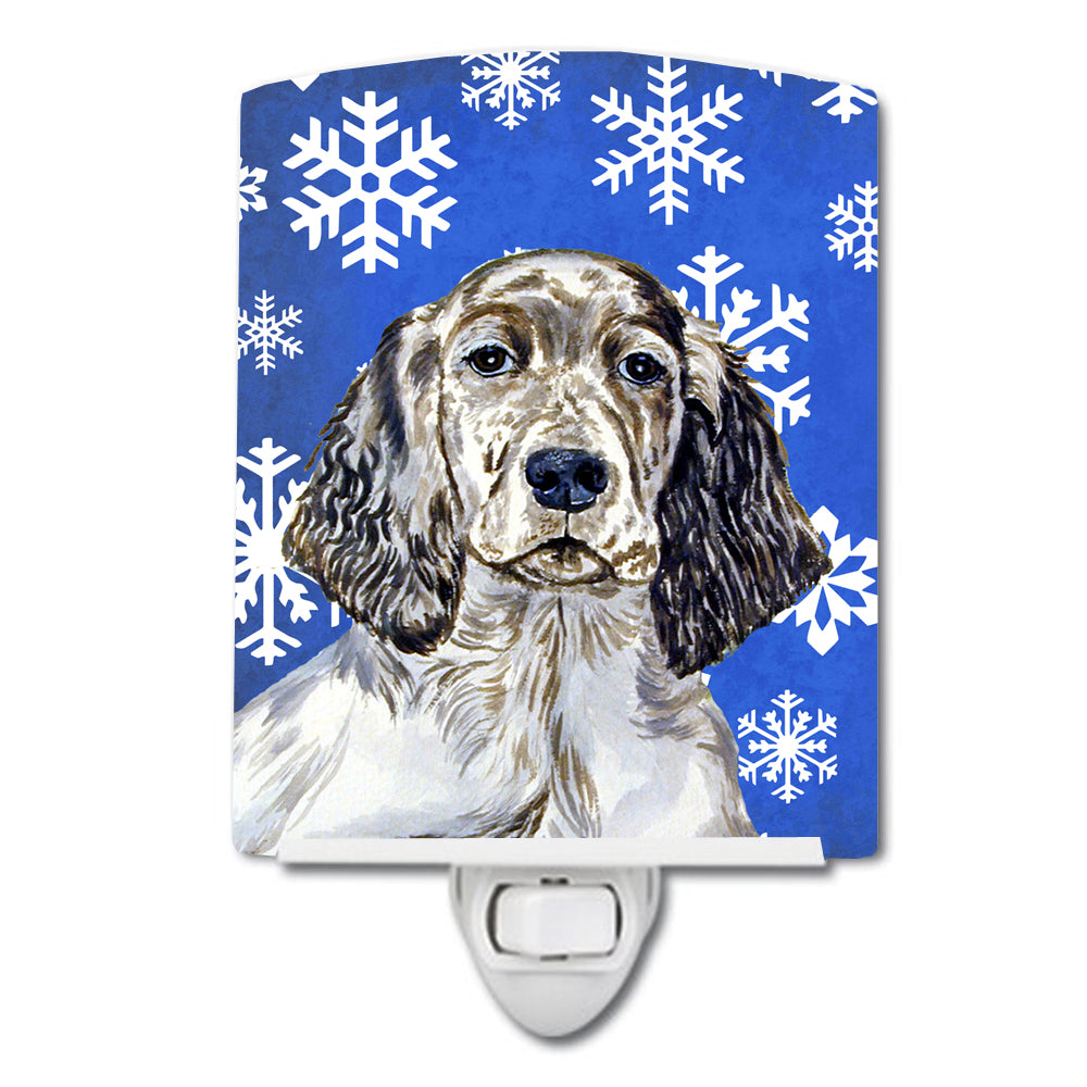 English Setter Winter Snowflakes Holiday Ceramic Night Light LH9277CNL - the-store.com