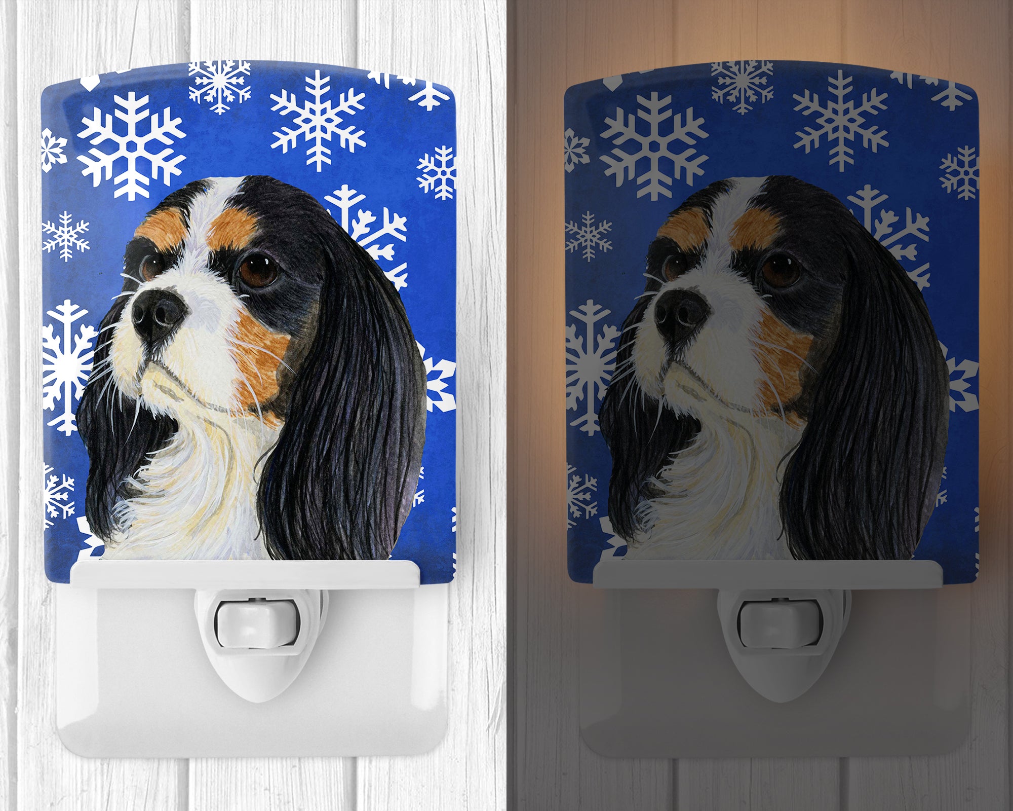 Cavalier Spaniel Winter Snowflakes Holiday Ceramic Night Light LH9279CNL - the-store.com