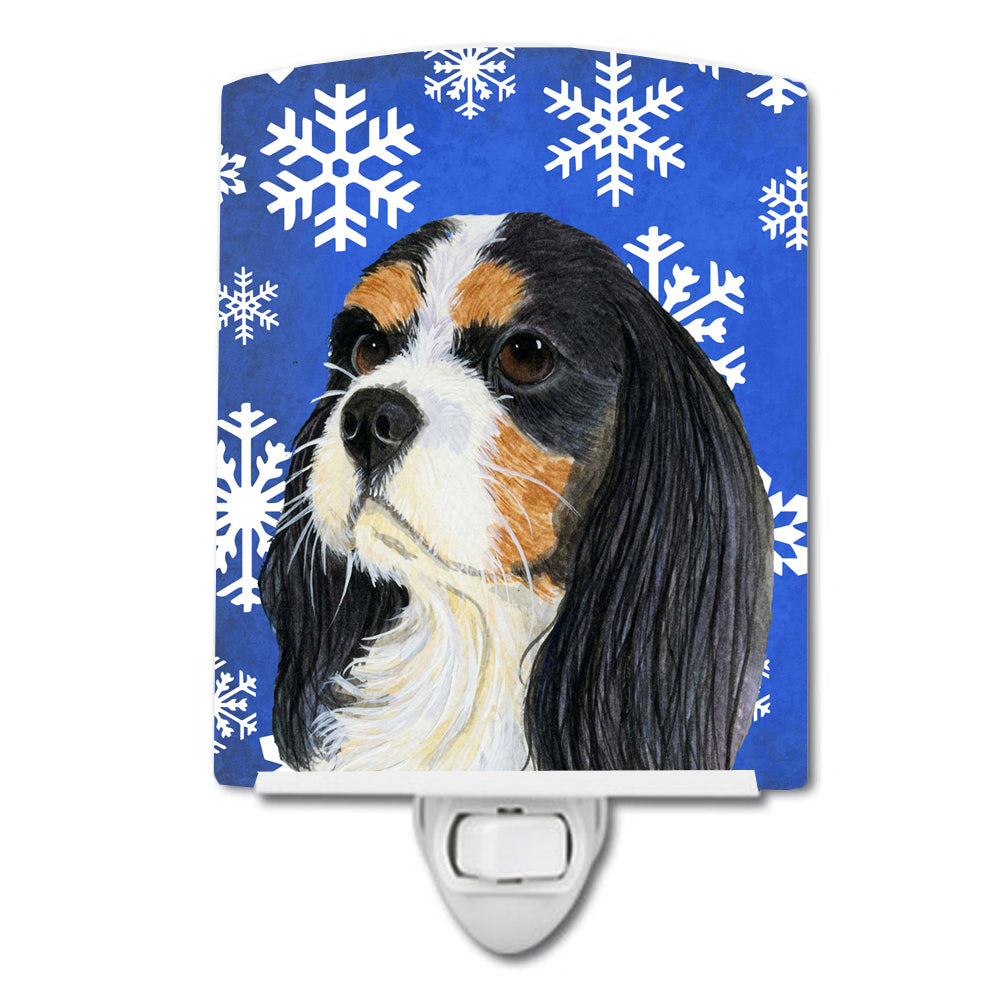 Cavalier Spaniel Winter Snowflakes Holiday Ceramic Night Light LH9279CNL - the-store.com