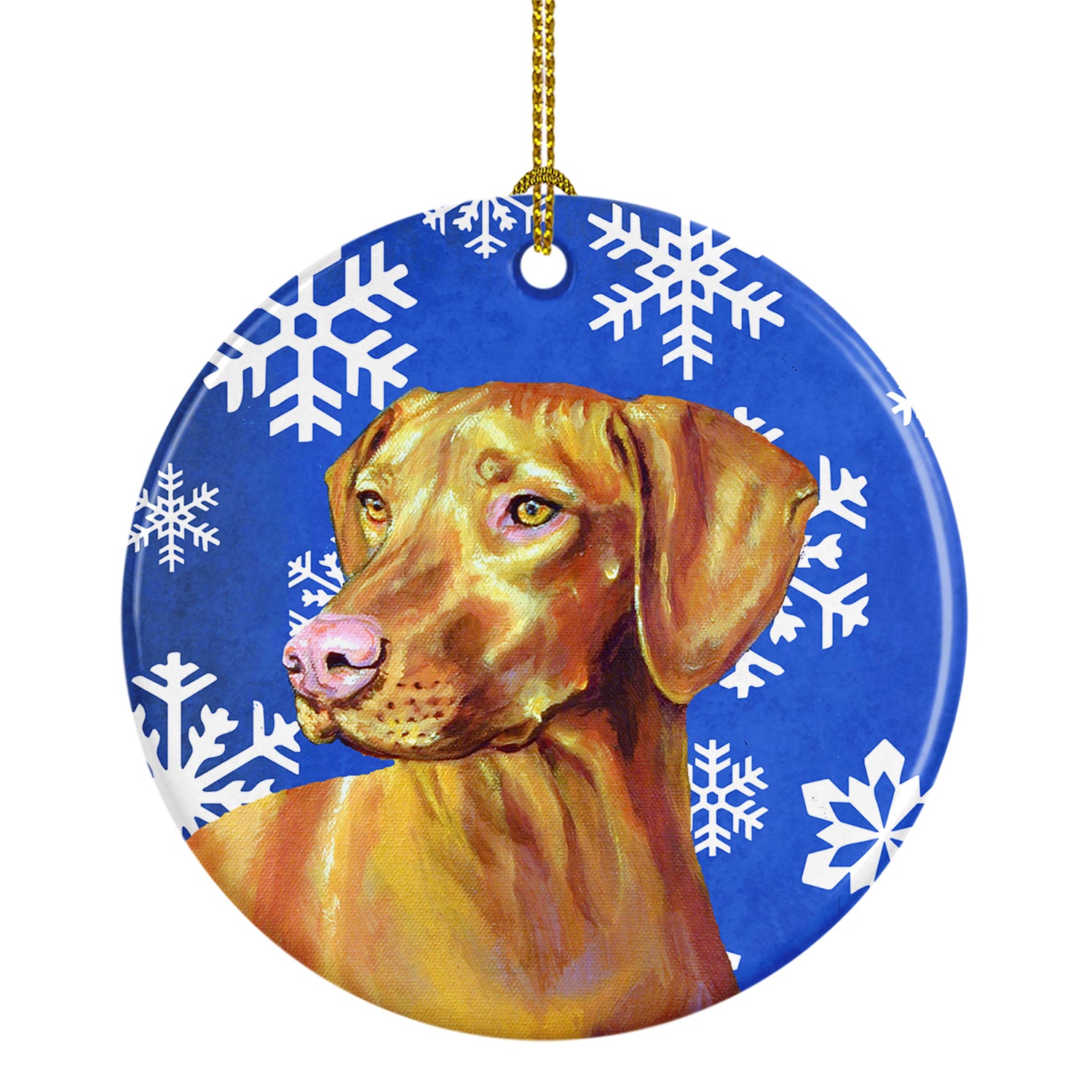 Vizsla Winter Snowflake Holiday Ceramic Ornament LH9280 - the-store.com