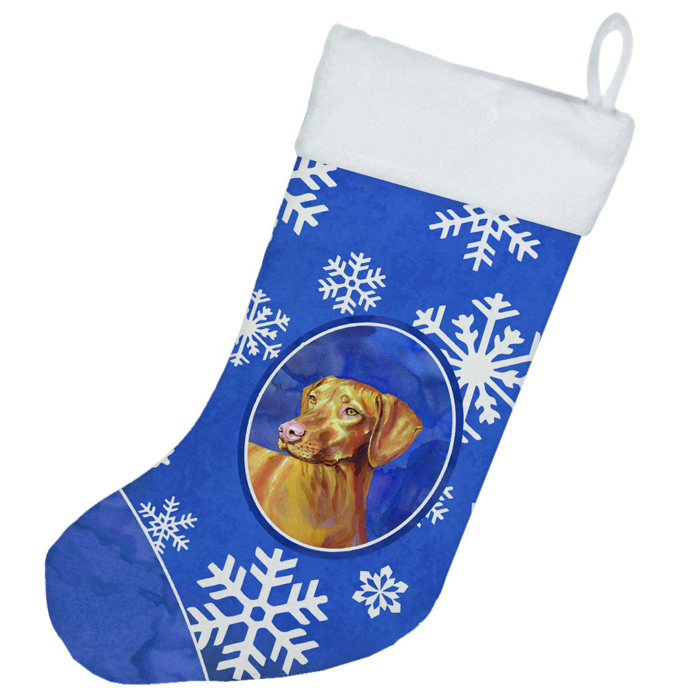 Vizsla Winter Snowflakes Snowflakes Holiday Christmas Christmas Stocking LH9280  the-store.com.