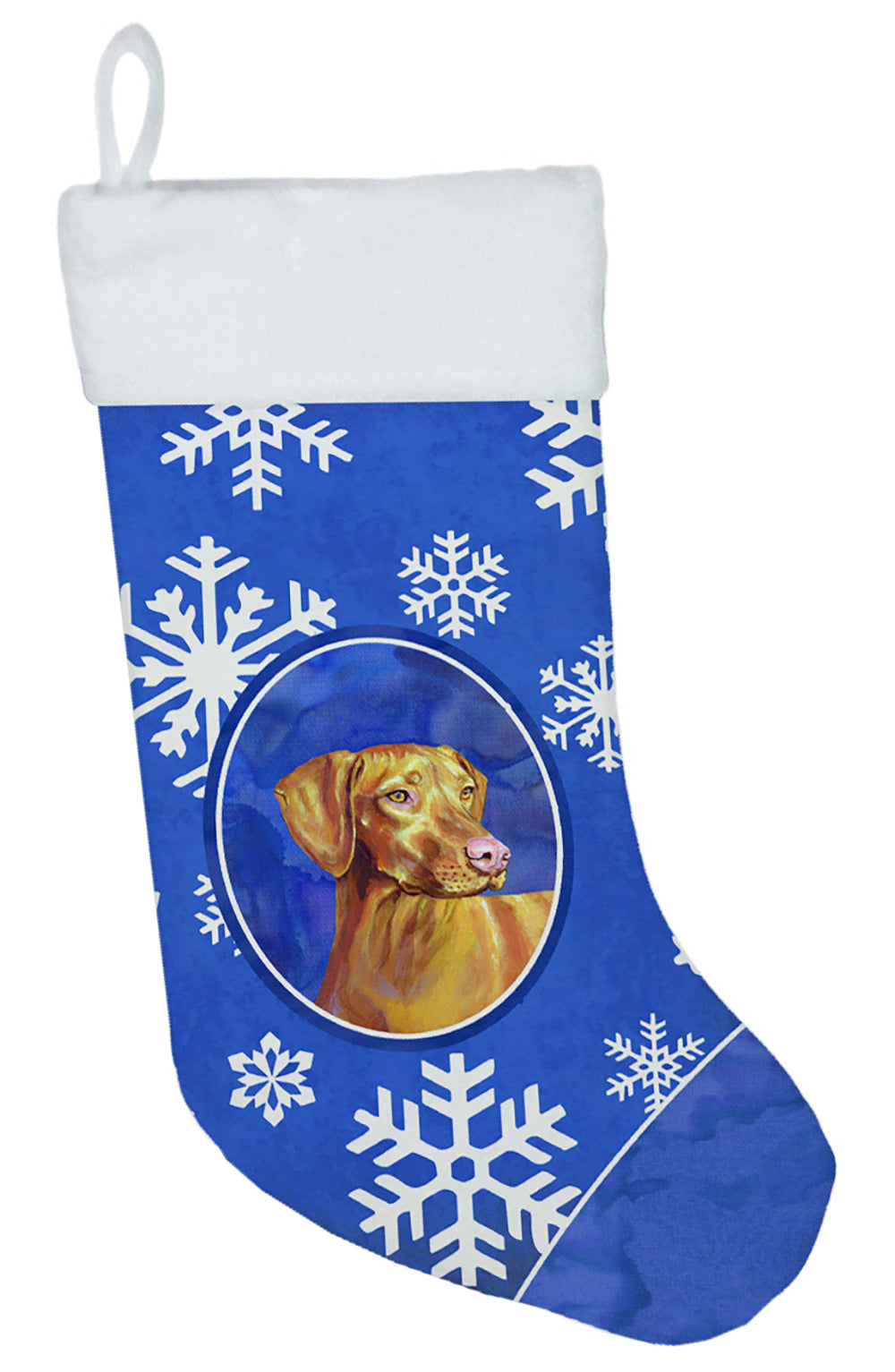 Vizsla Winter Snowflakes Snowflakes Holiday Christmas Christmas Stocking LH9280  the-store.com.