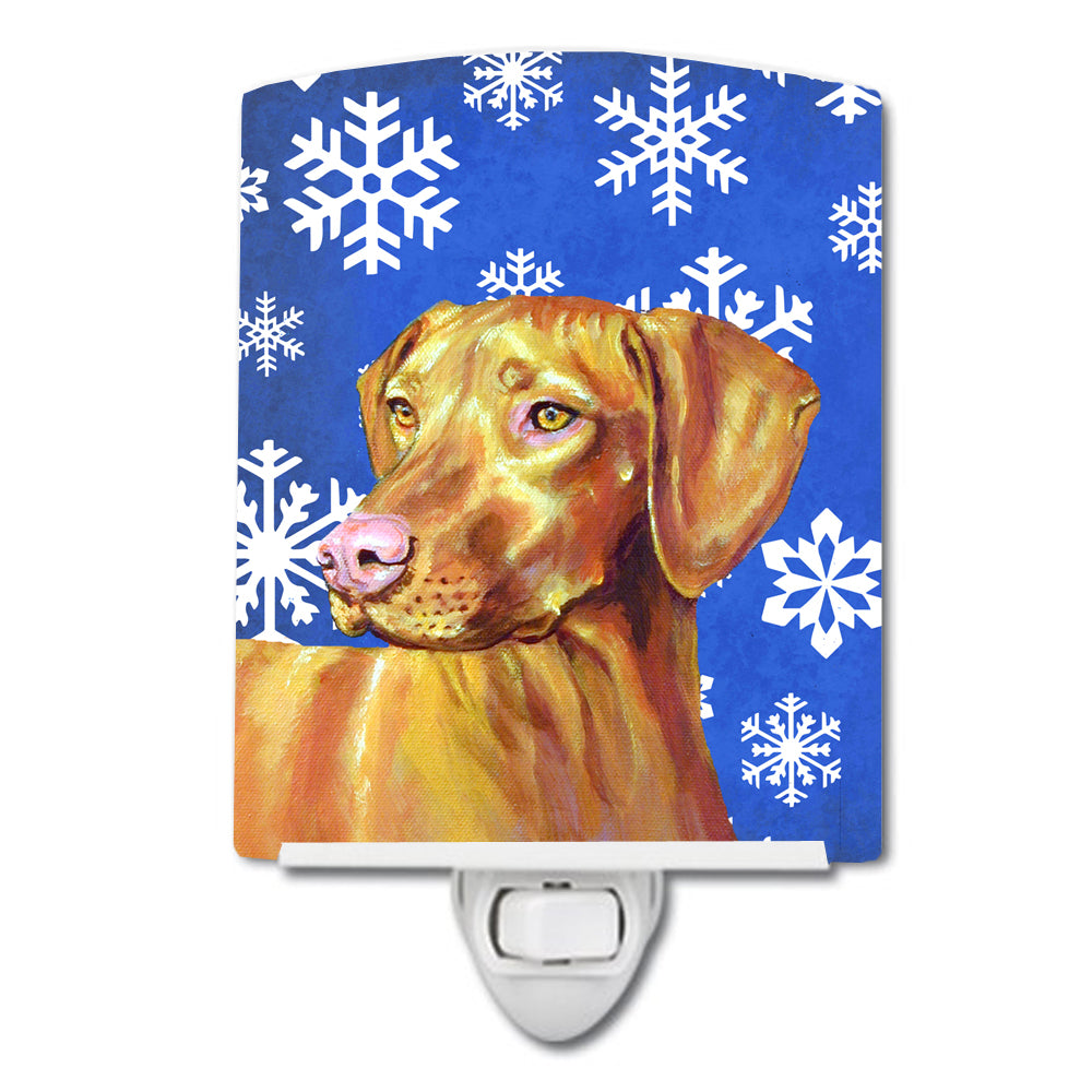 Vizsla Winter Snowflakes Holiday Ceramic Night Light LH9280CNL - the-store.com