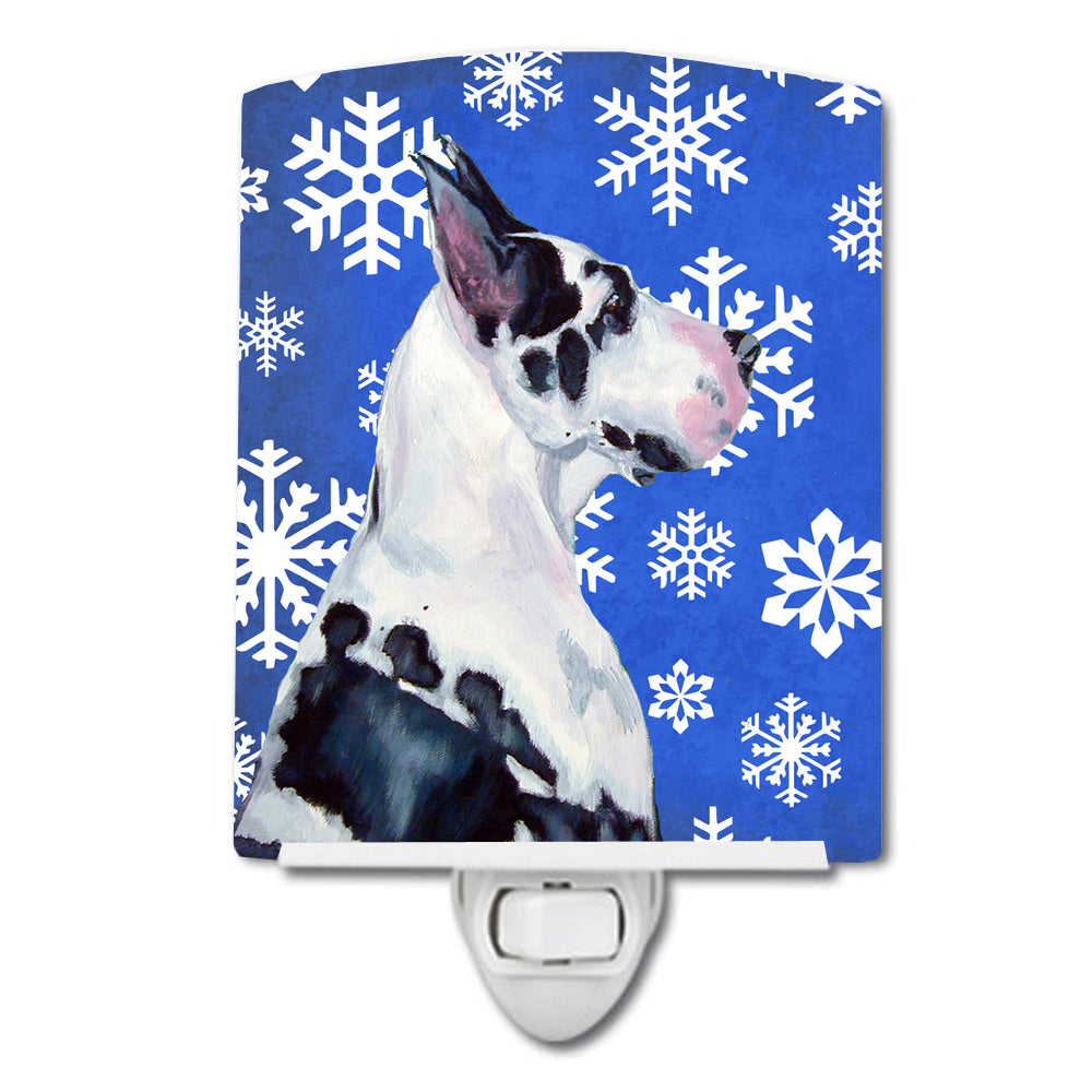 Great Dane Winter Snowflakes Holiday Ceramic Night Light LH9281CNL - the-store.com